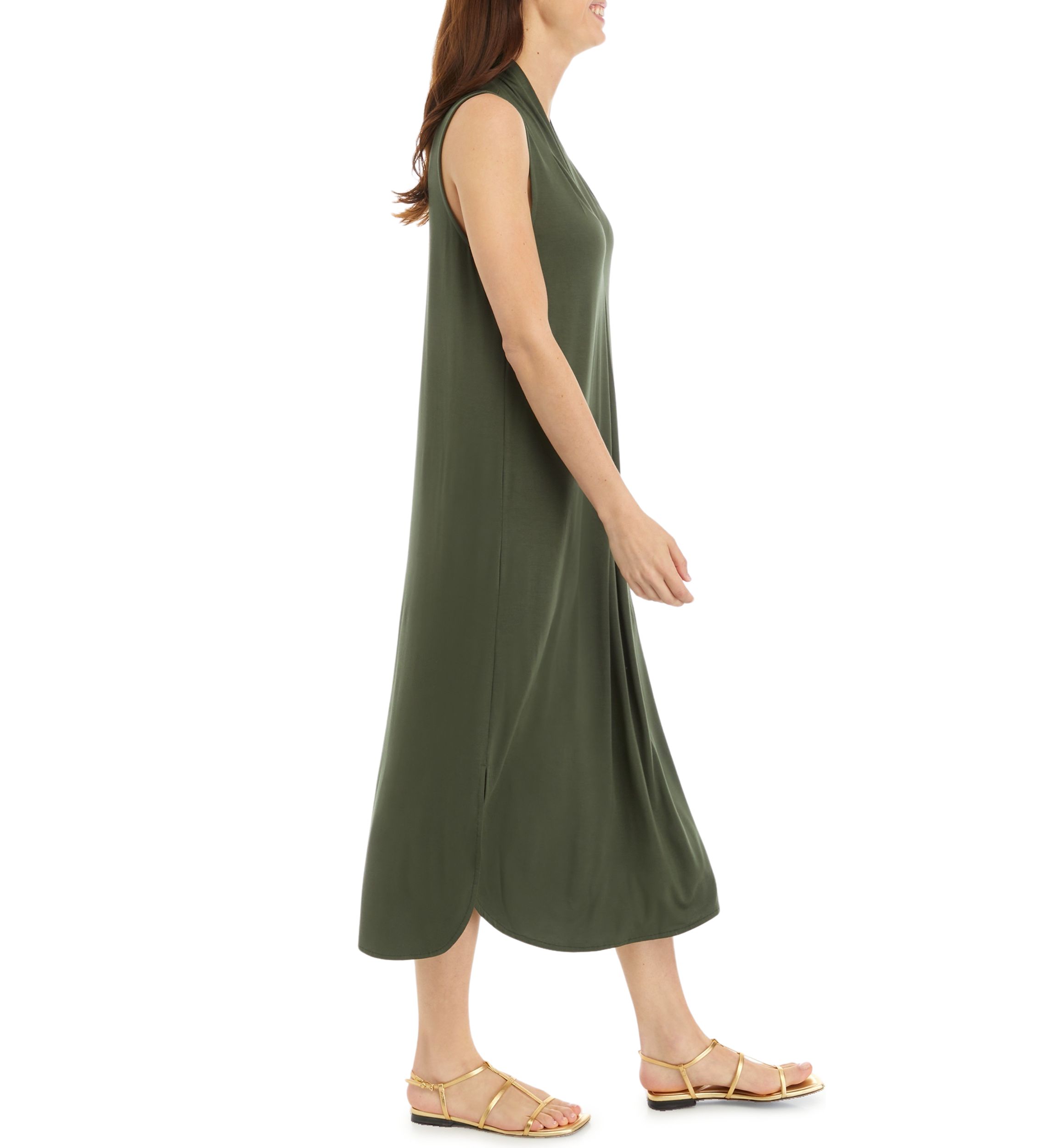 Womens Sleeveless Knit Midi Dress