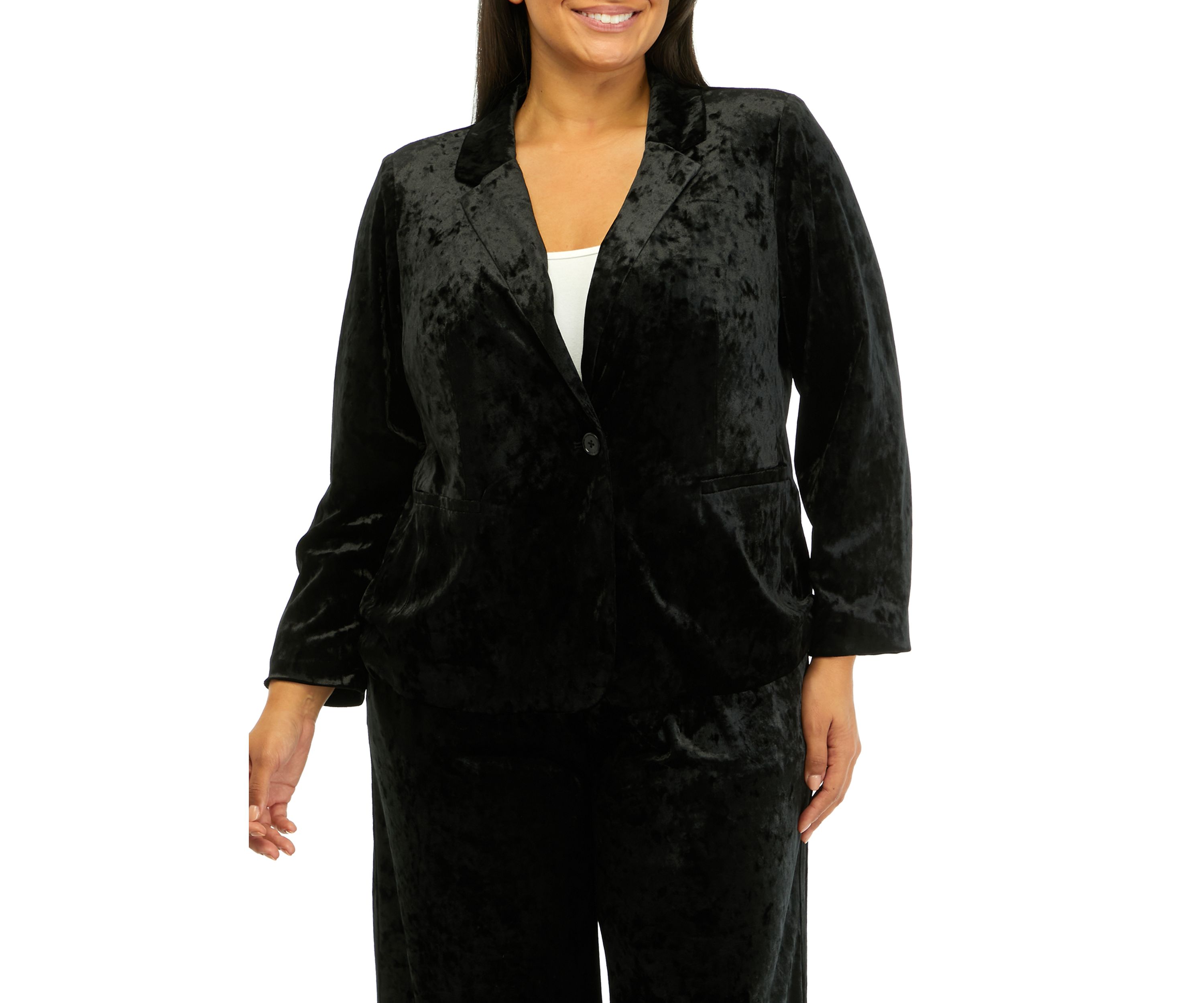 Womens Long Sleeve Velvet Blazer