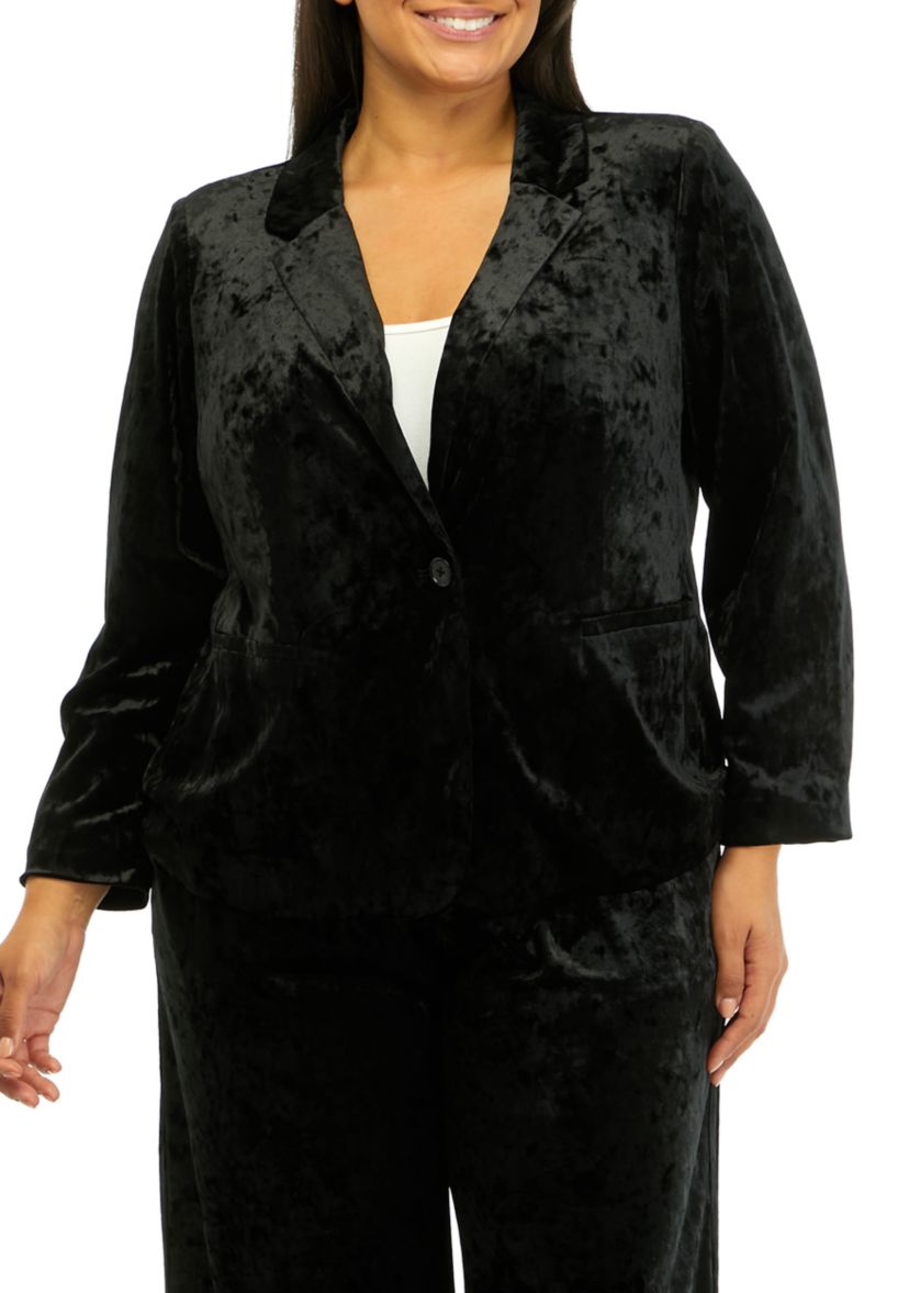 Womens Long Sleeve Velvet Blazer