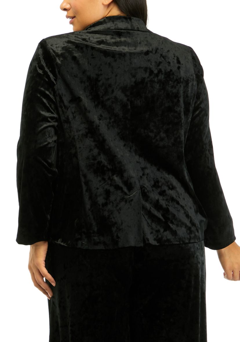 Womens Long Sleeve Velvet Blazer