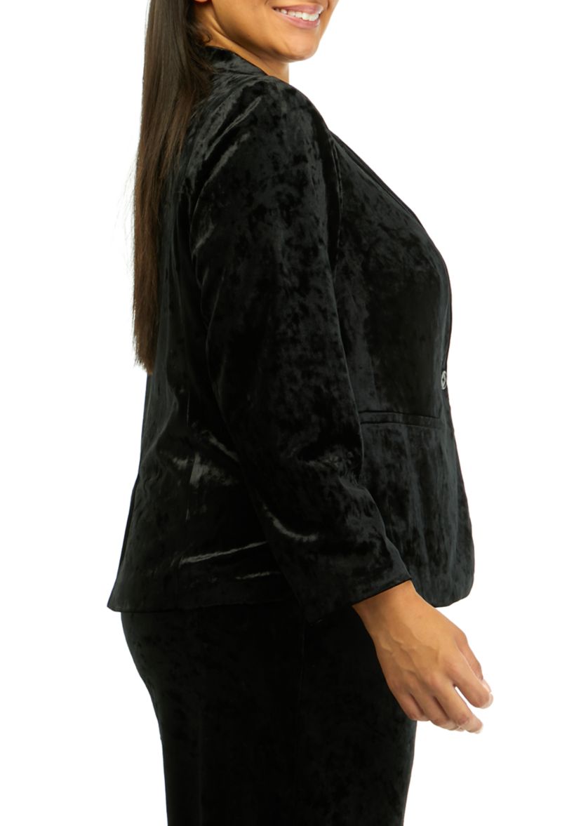 Womens Long Sleeve Velvet Blazer