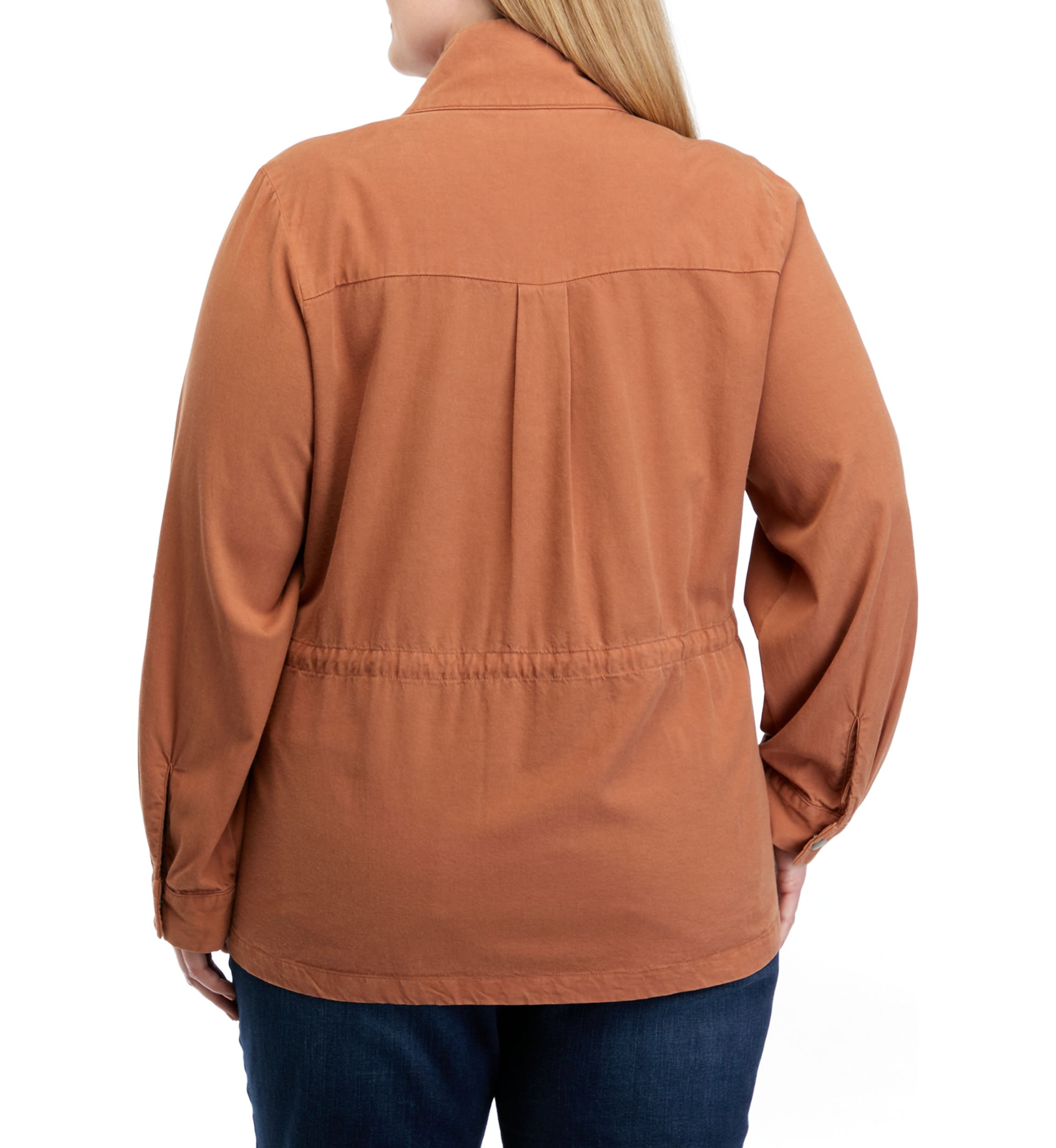 Plus Size Roll Sleeve Jacket
