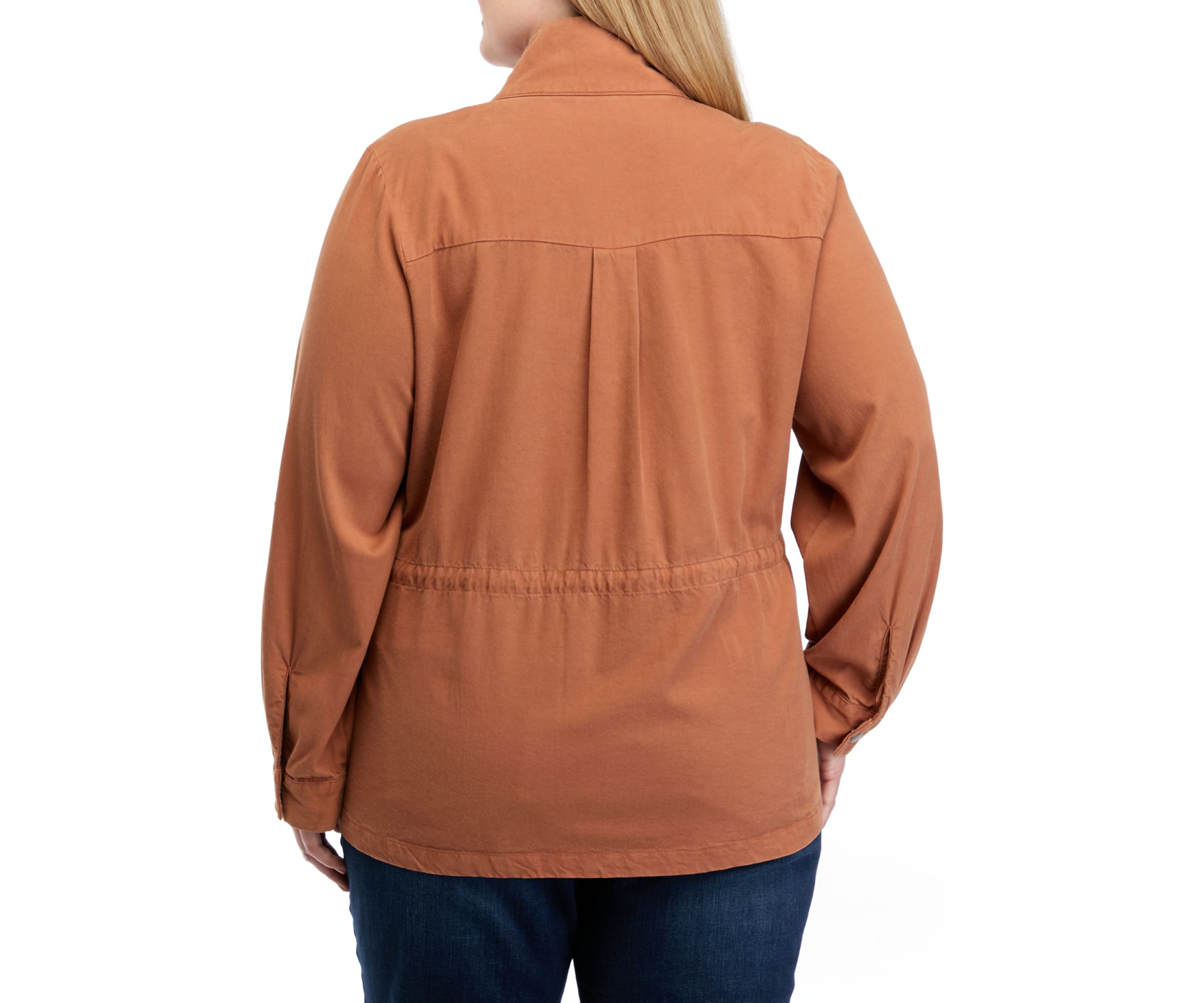 Plus Size Roll Sleeve Jacket