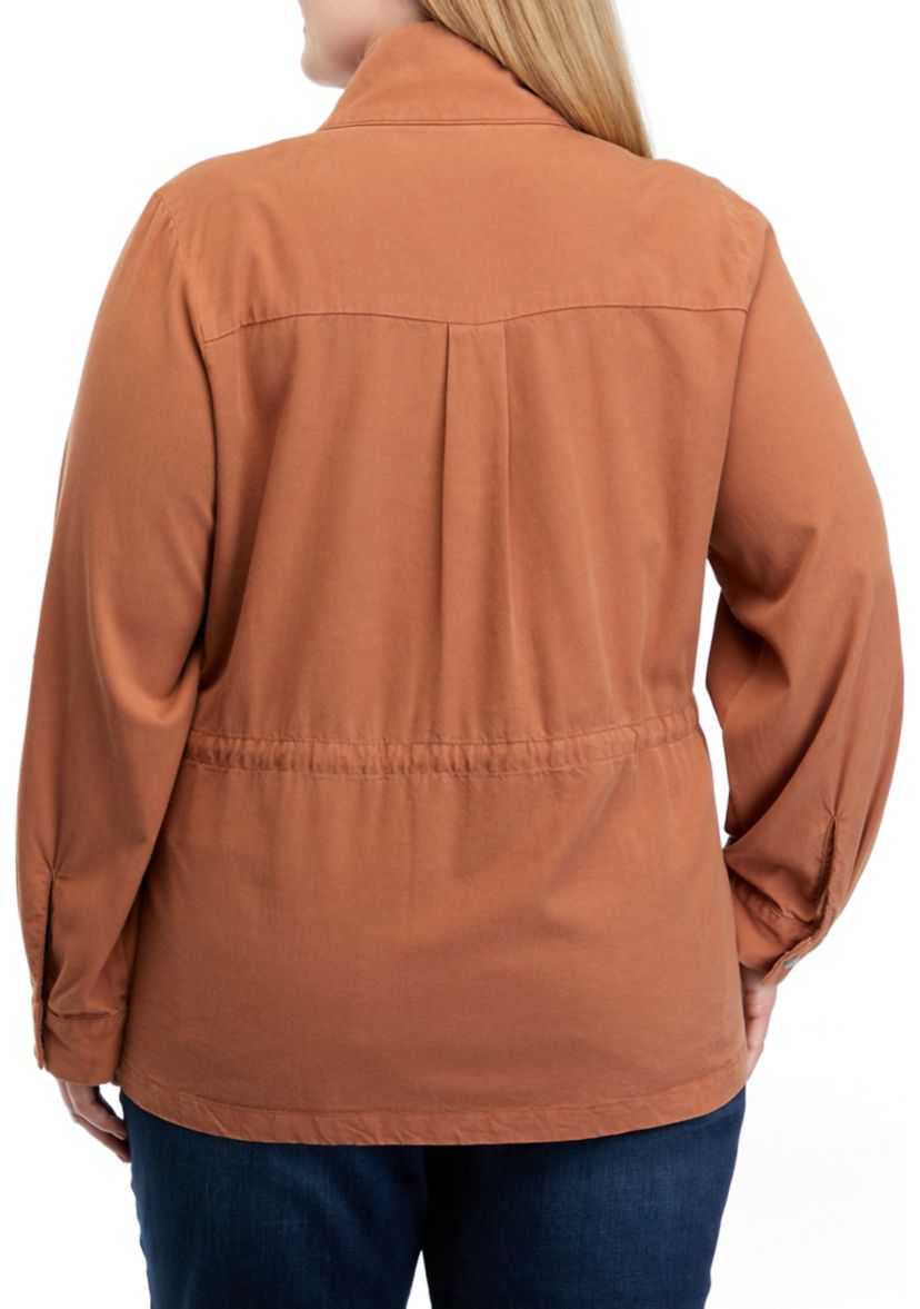 Plus Size Roll Sleeve Jacket