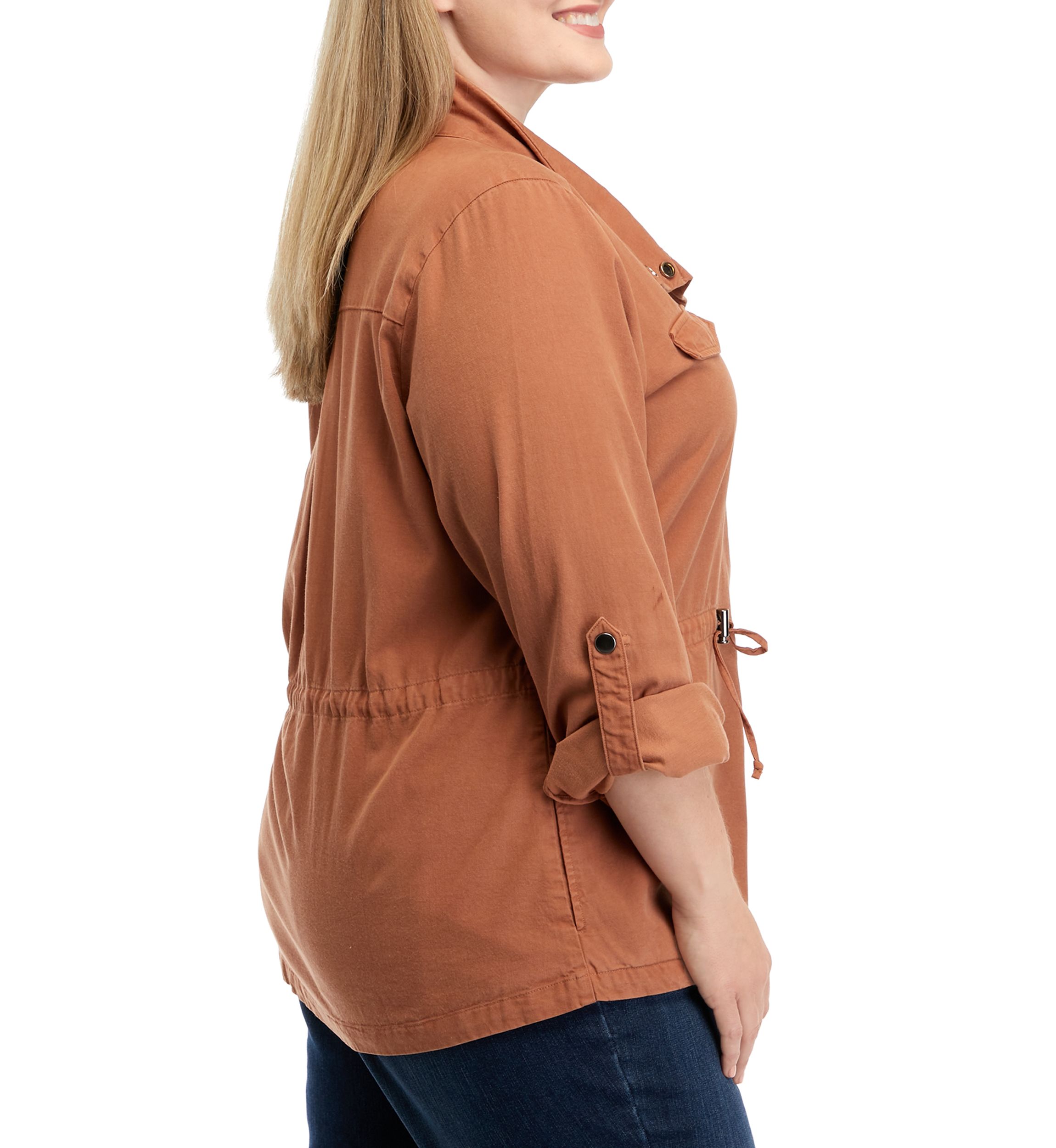 Plus Size Roll Sleeve Jacket