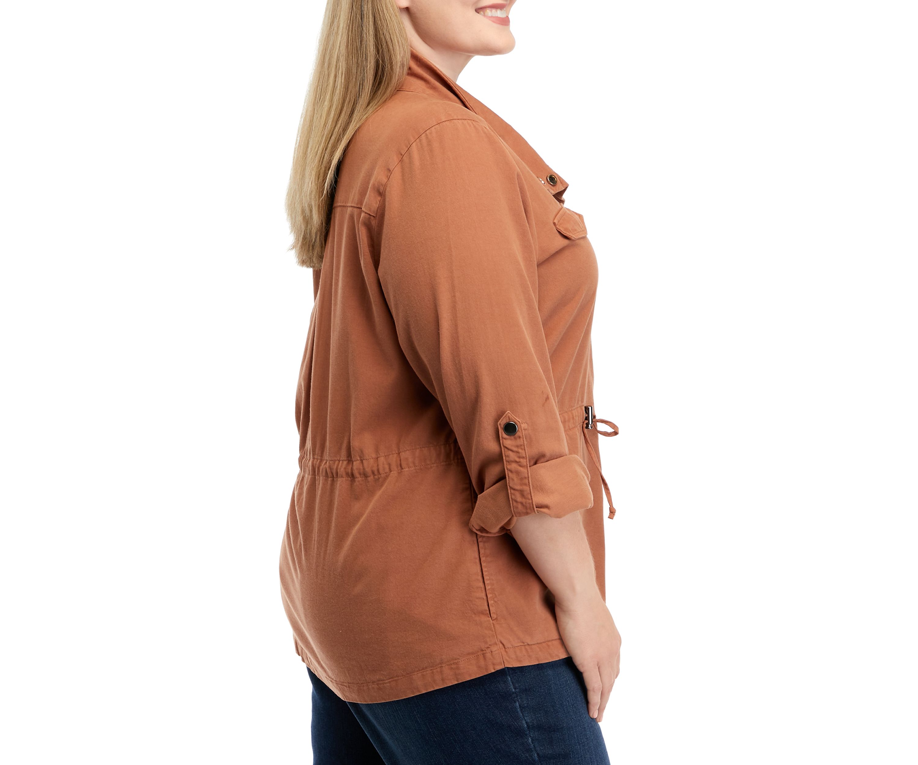 Plus Size Roll Sleeve Jacket
