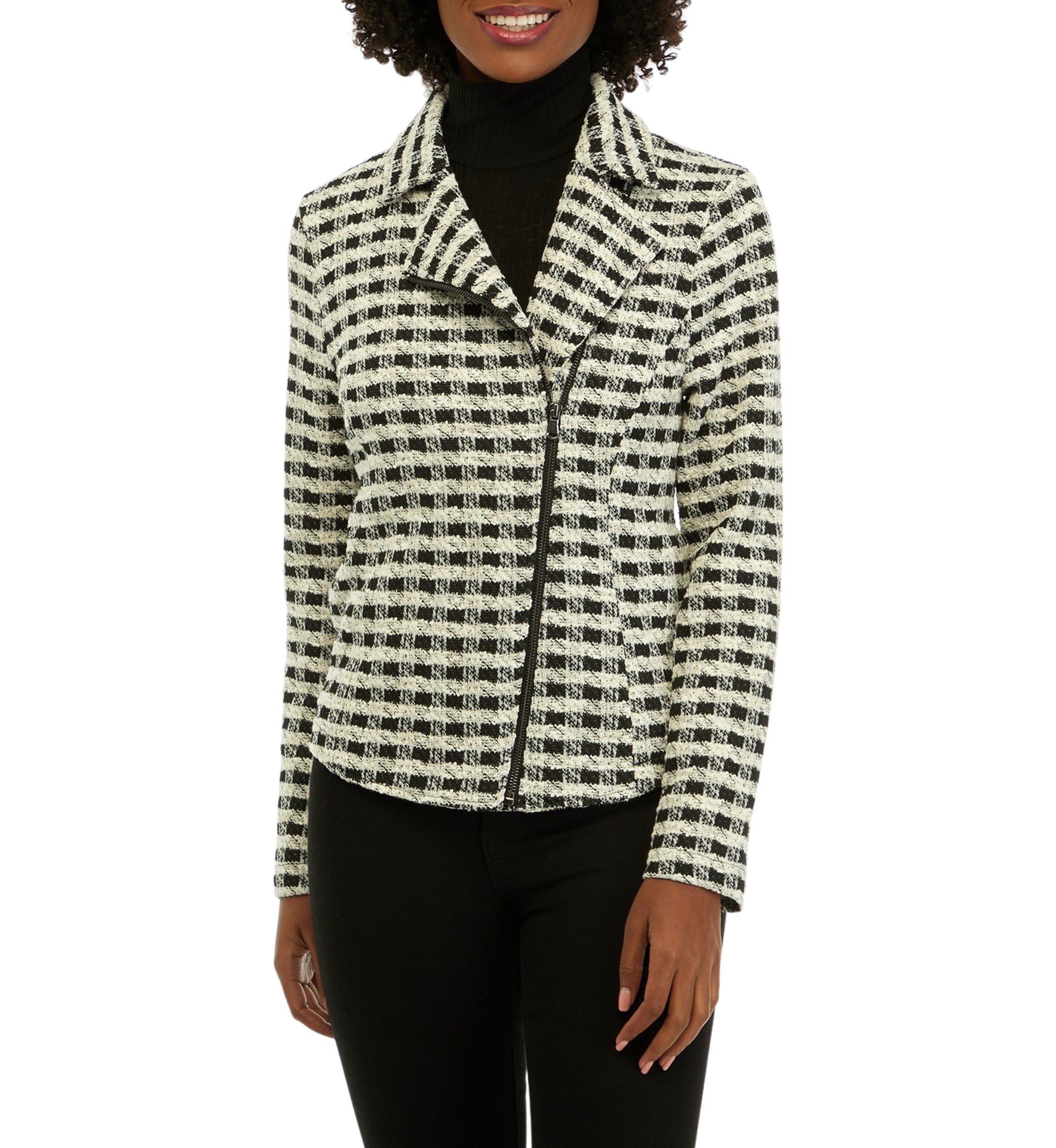 Womens Plaid Moto Jacket 