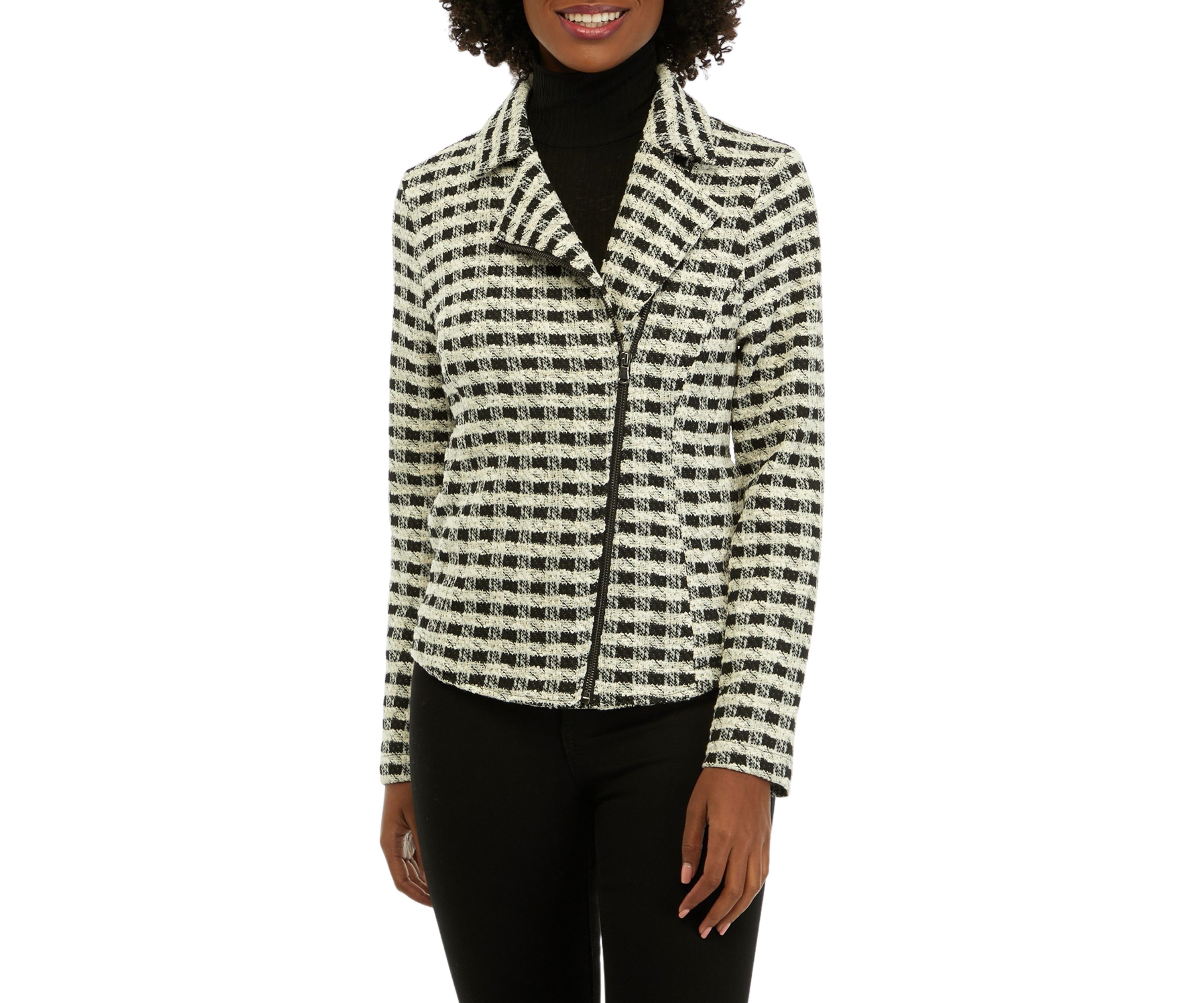 Womens Plaid Moto Jacket 