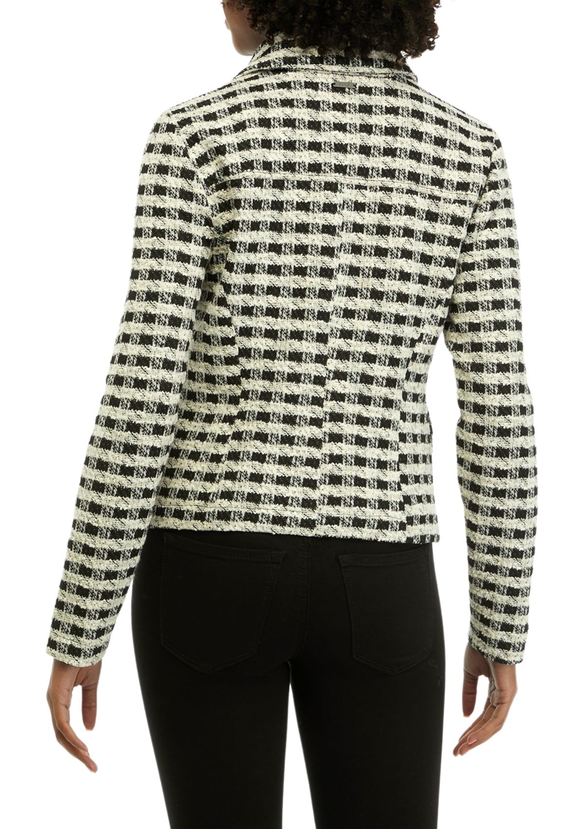 Womens Plaid Moto Jacket 