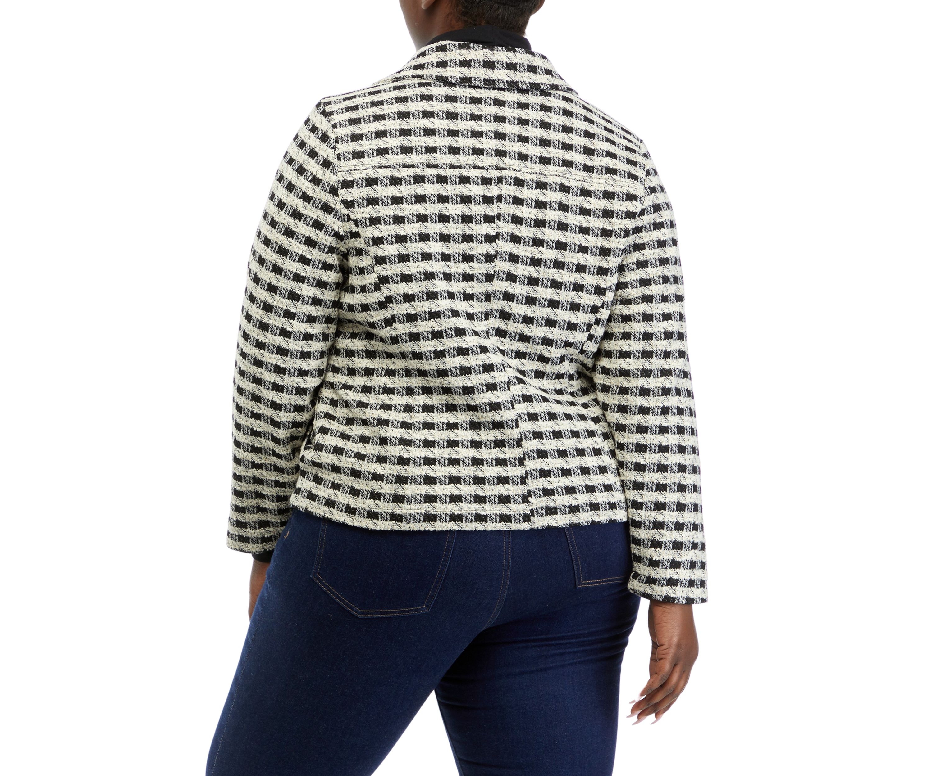 Plus Size Plaid Moto Jacket