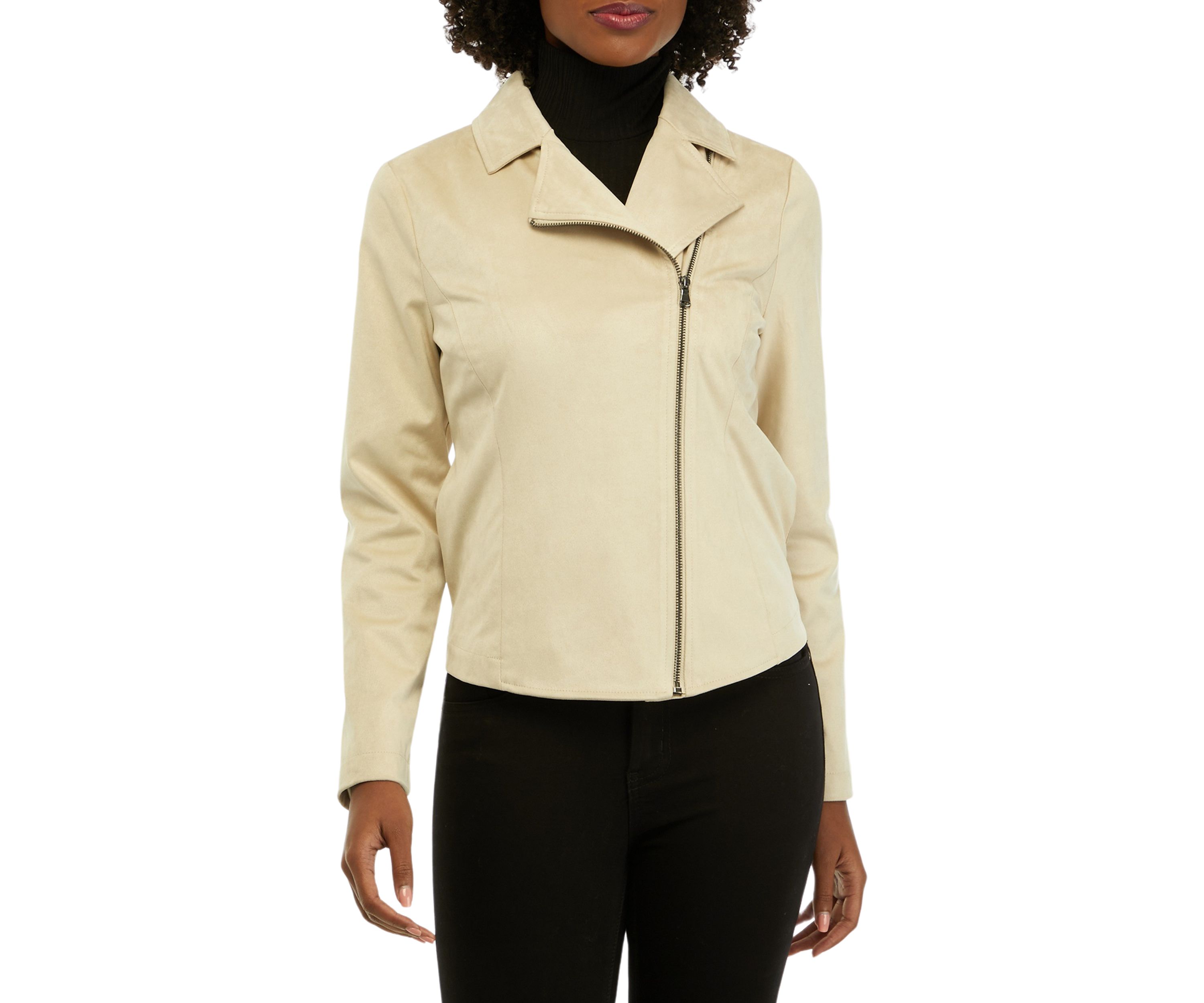 Womens Suede Moto Jacket 