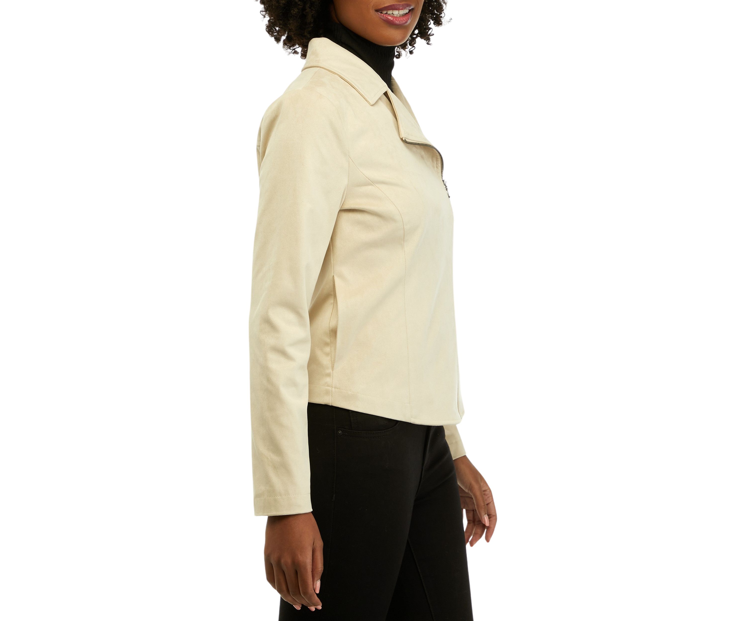 Womens Suede Moto Jacket 