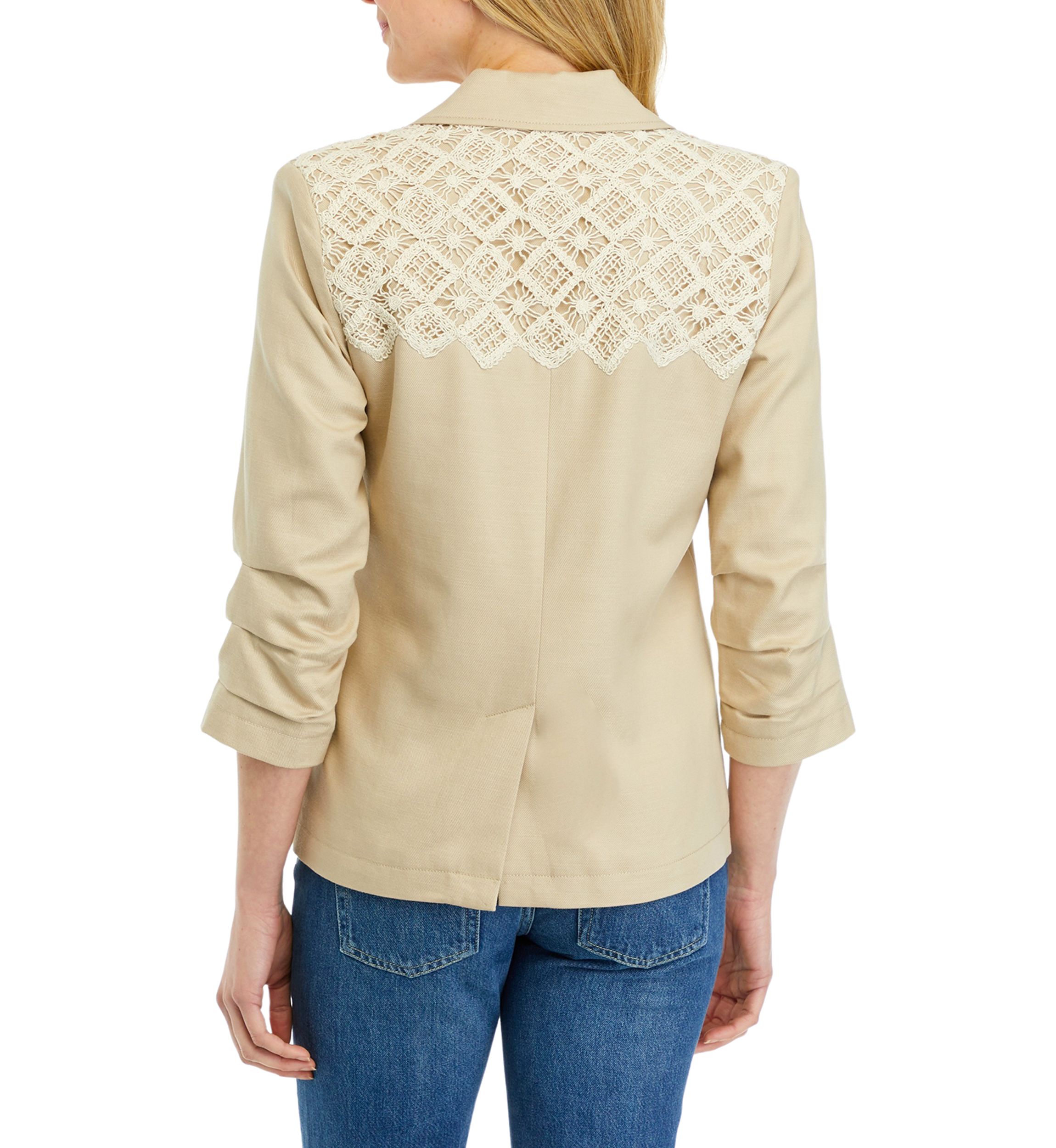 Womens Lace Trim Blazer