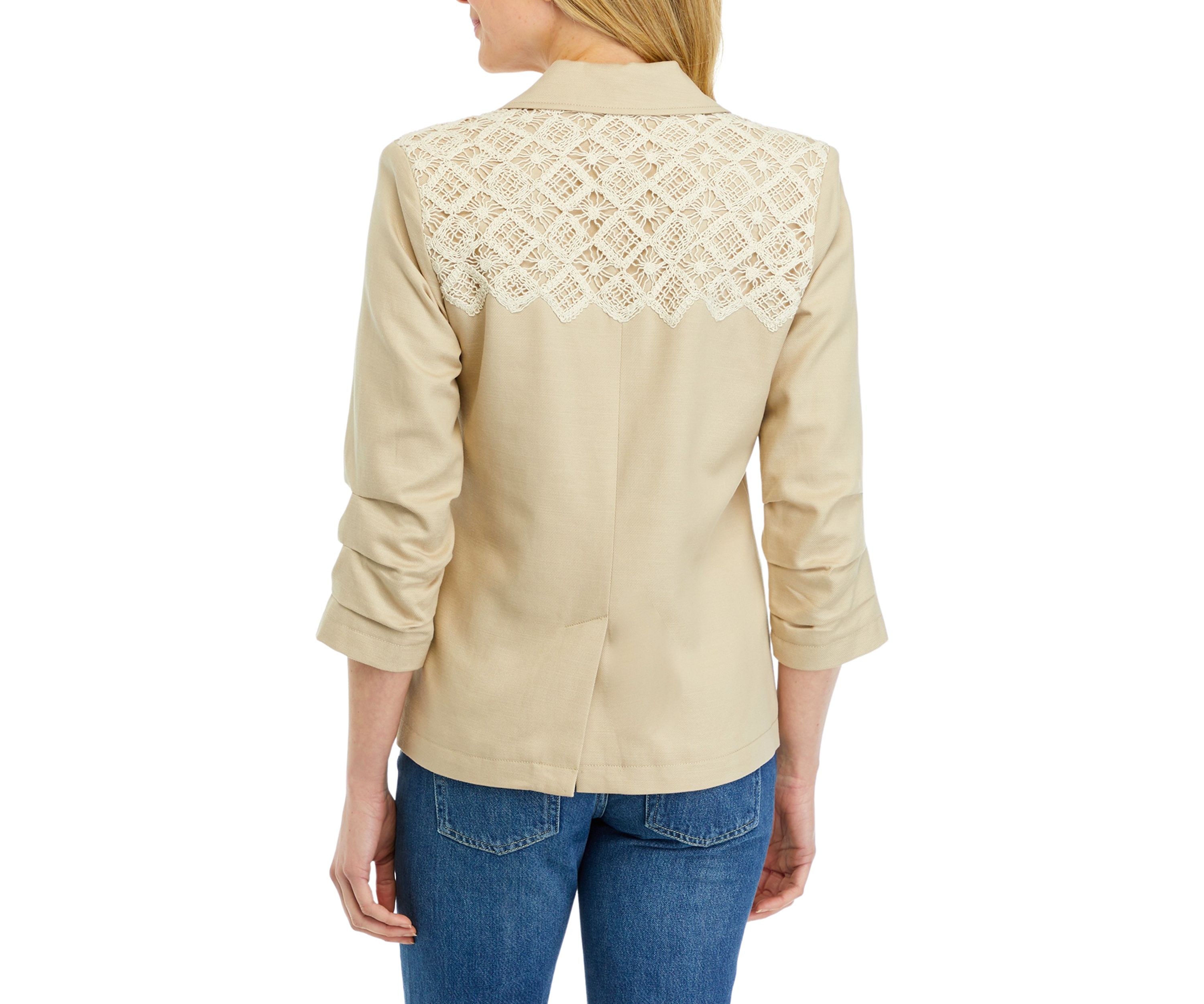 Womens Lace Trim Blazer