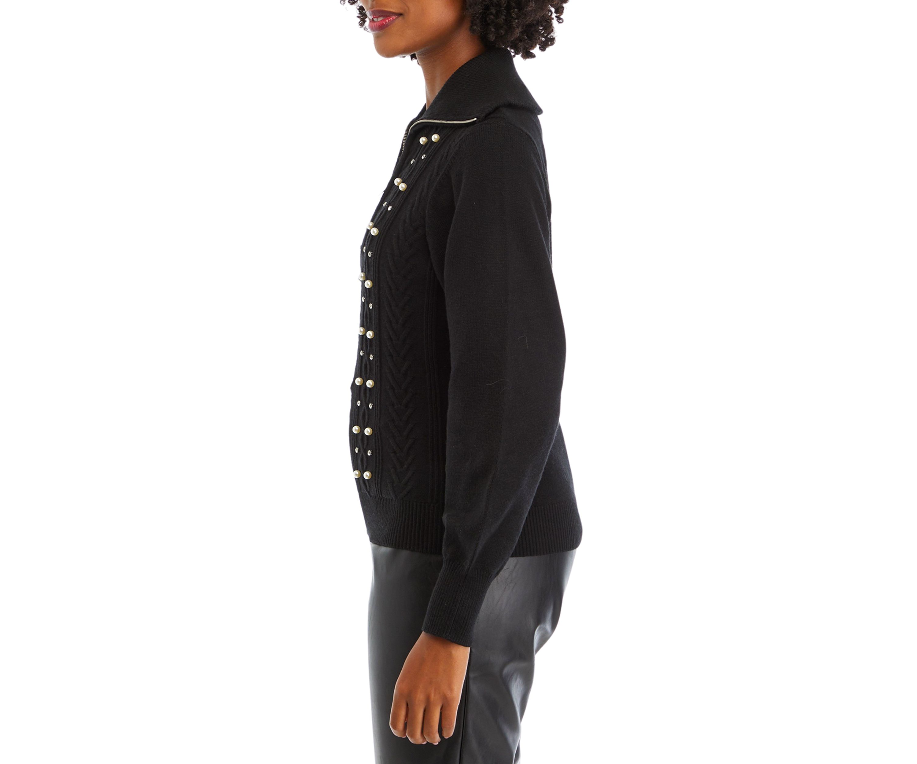 Womens Half Zip Pearl Sweater