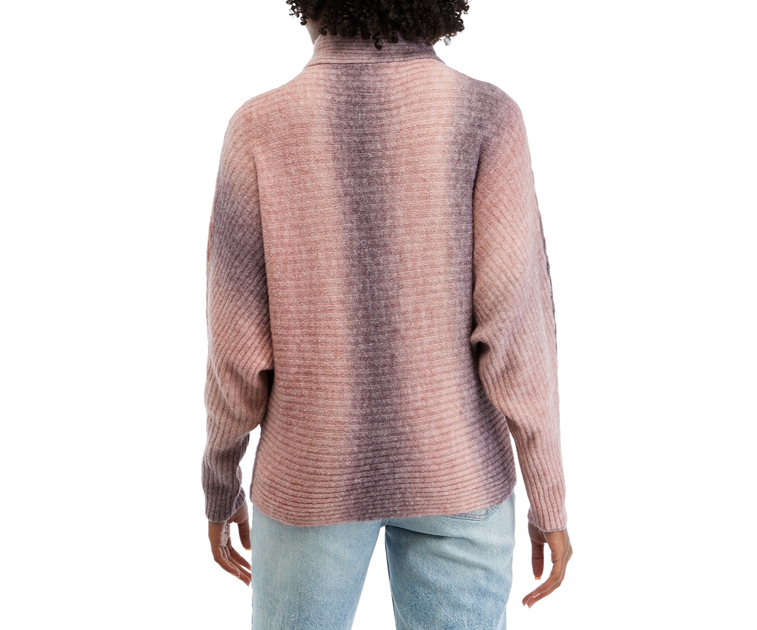 Womens Ribbed Dolman Ombré Sweater