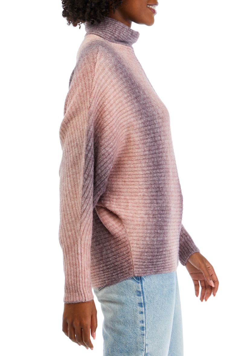 Womens Ribbed Dolman Ombré Sweater