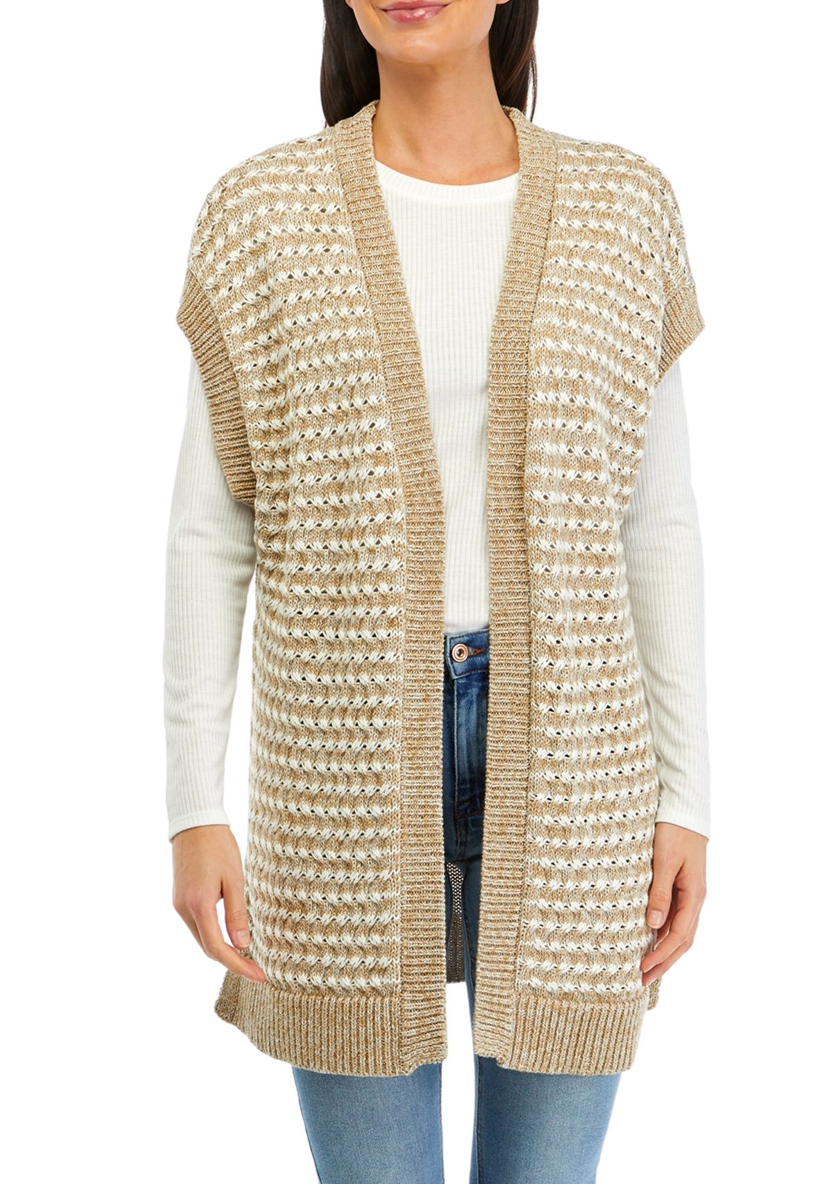 Womens Open Stripe Vest