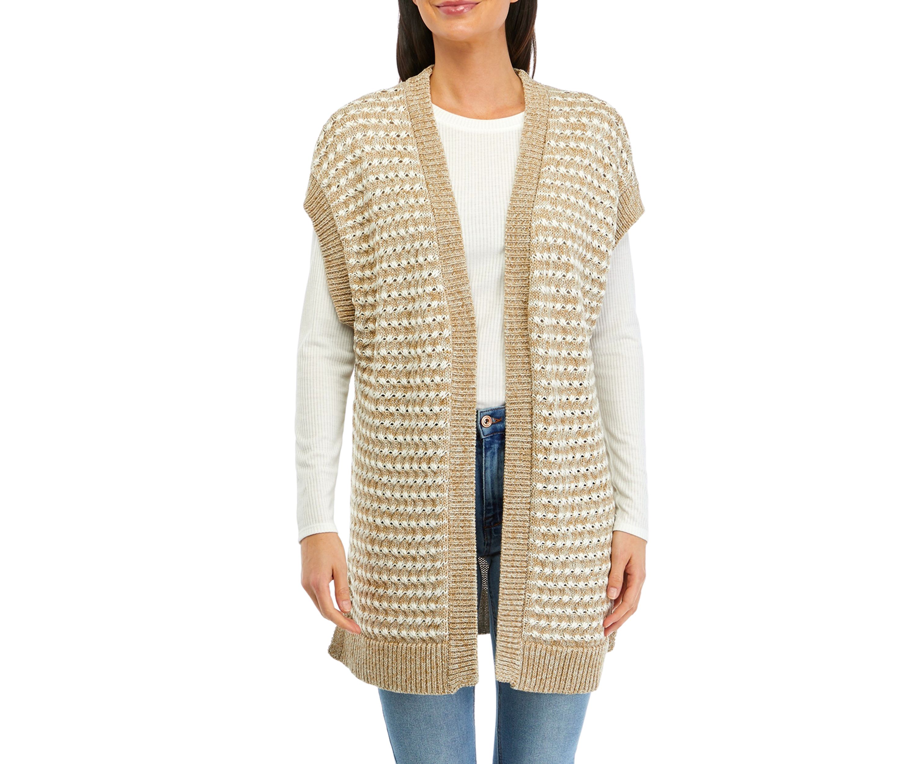 Womens Open Stripe Vest