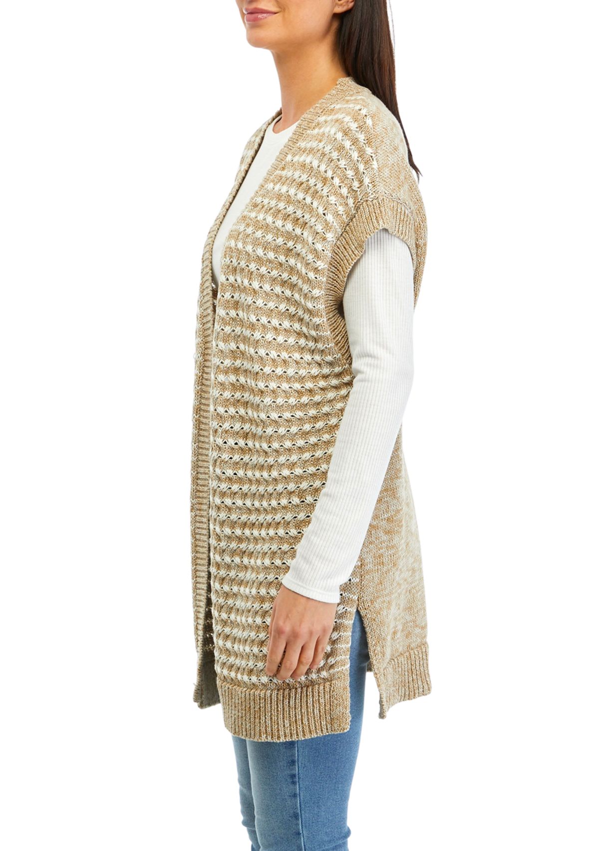 Womens Open Stripe Vest