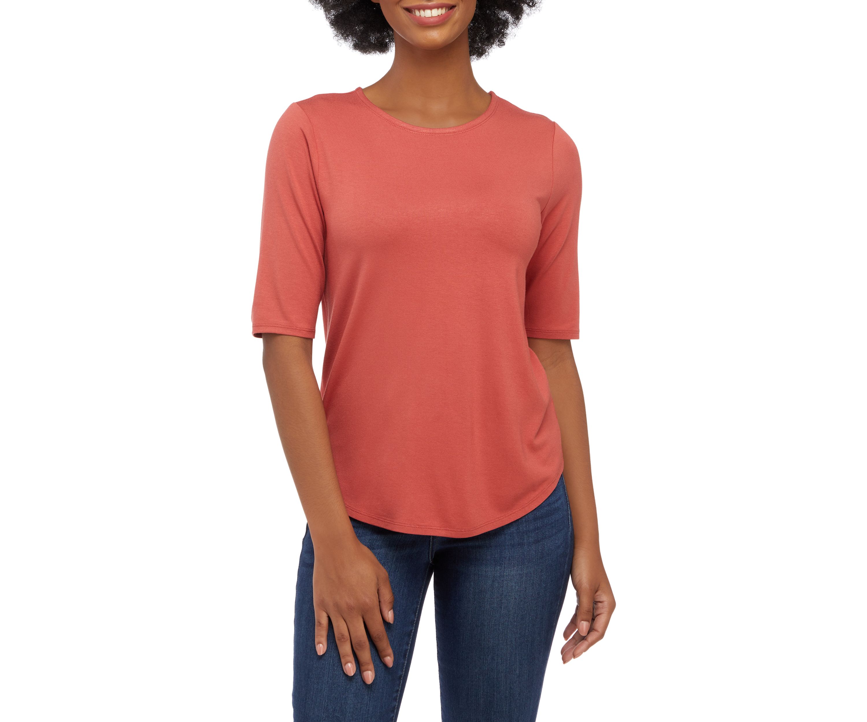 Womens Solid Juliana Crepe T-Shirt