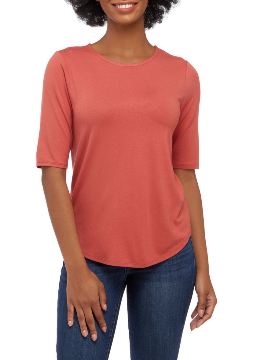 Womens Solid Juliana Crepe T-Shirt