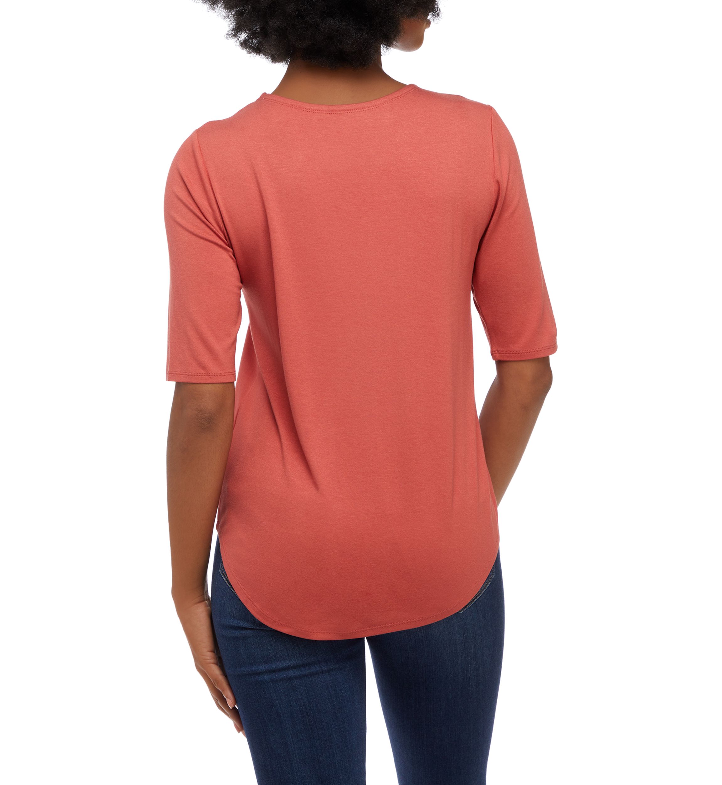 Womens Solid Juliana Crepe T-Shirt
