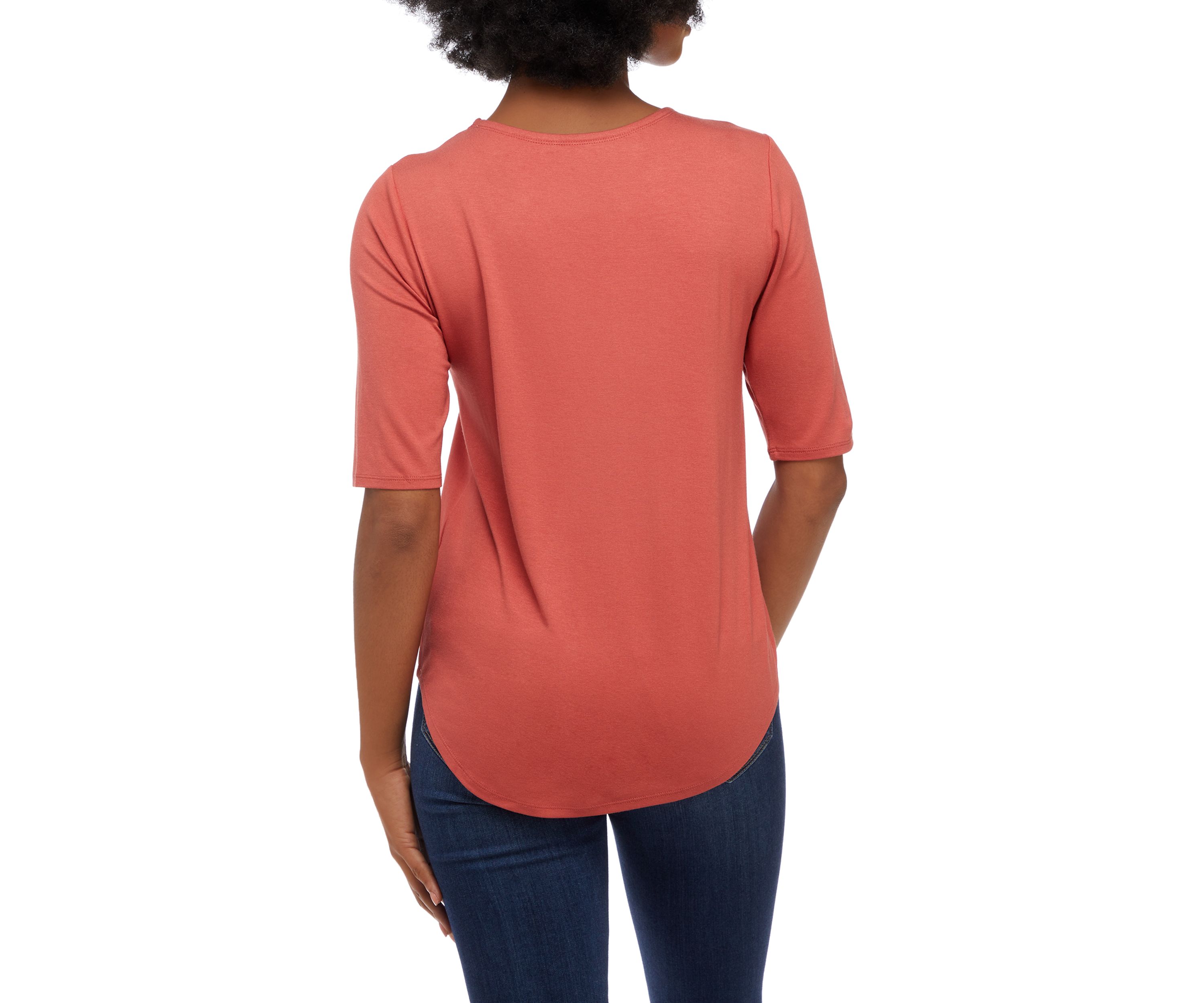 Womens Solid Juliana Crepe T-Shirt
