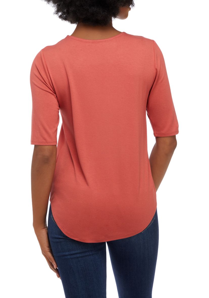 Womens Solid Juliana Crepe T-Shirt