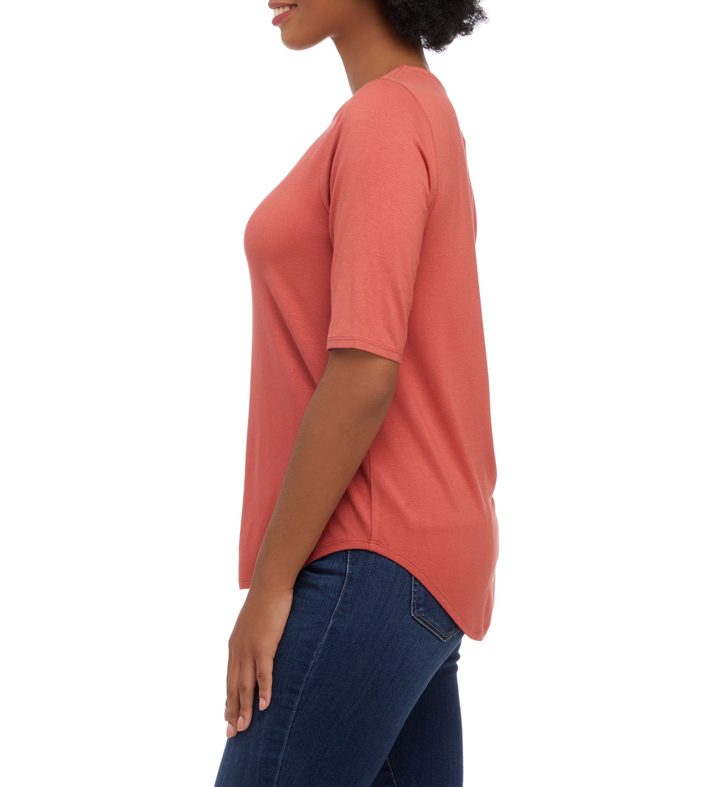 Womens Solid Juliana Crepe T-Shirt