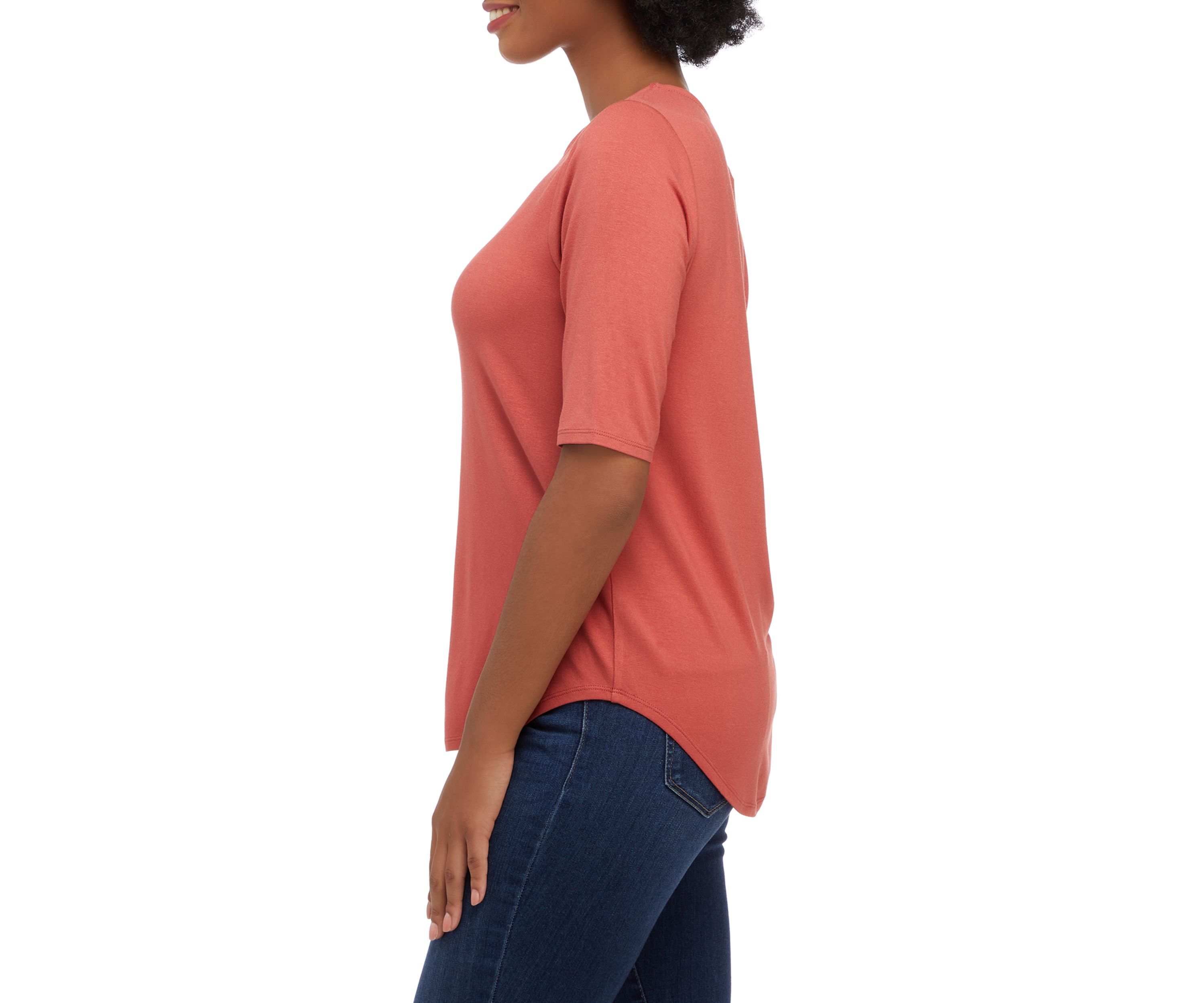 Womens Solid Juliana Crepe T-Shirt
