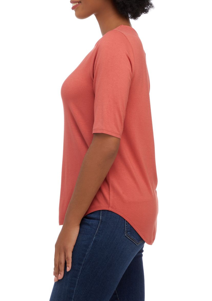 Womens Solid Juliana Crepe T-Shirt