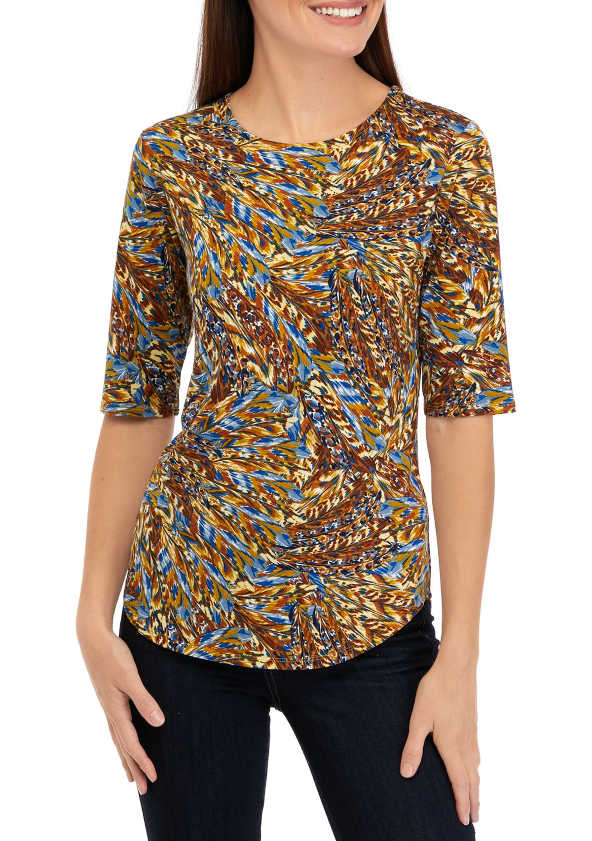 Womens Printed Juliana Crepe Top