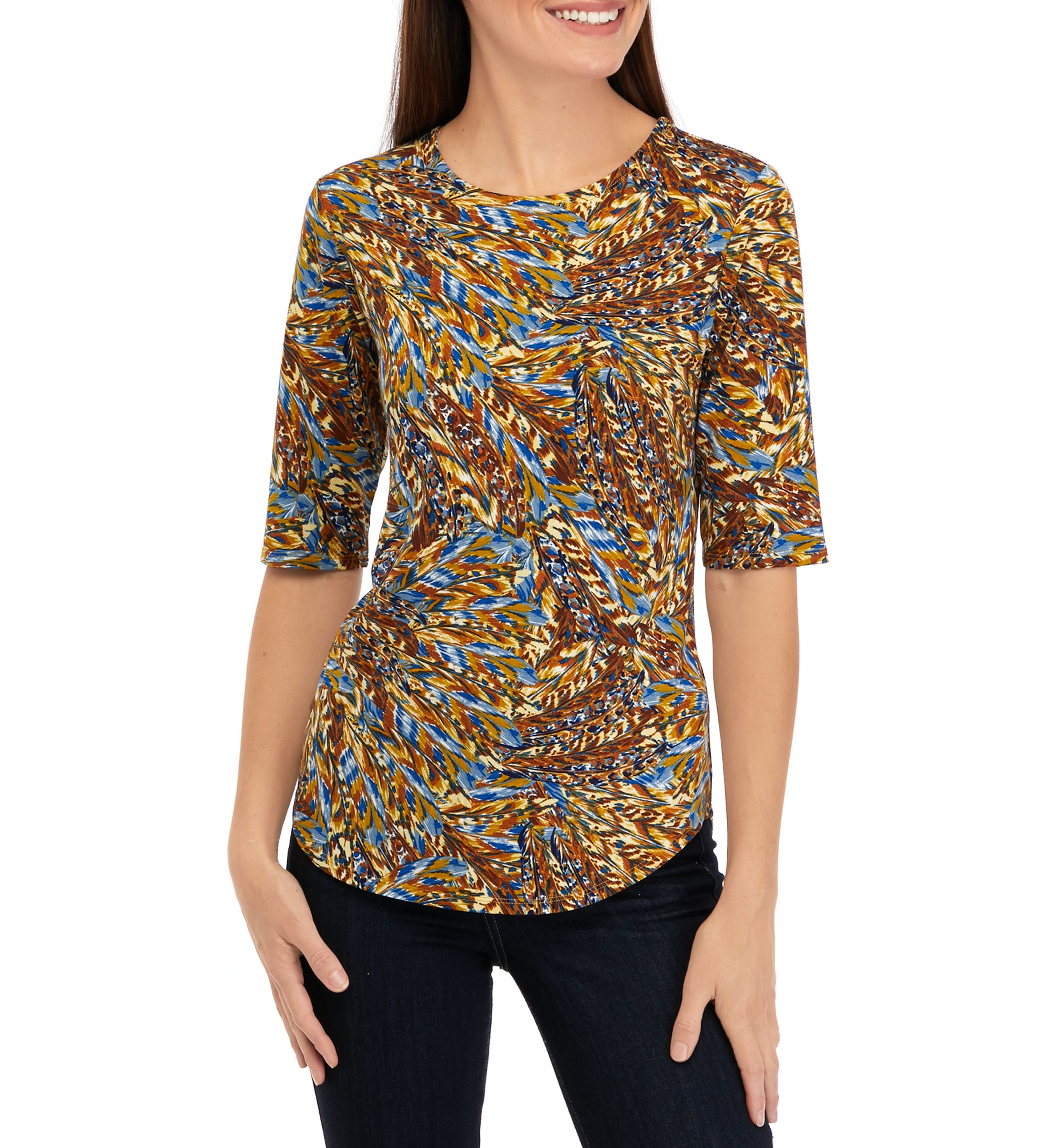 Womens Printed Juliana Crepe Top
