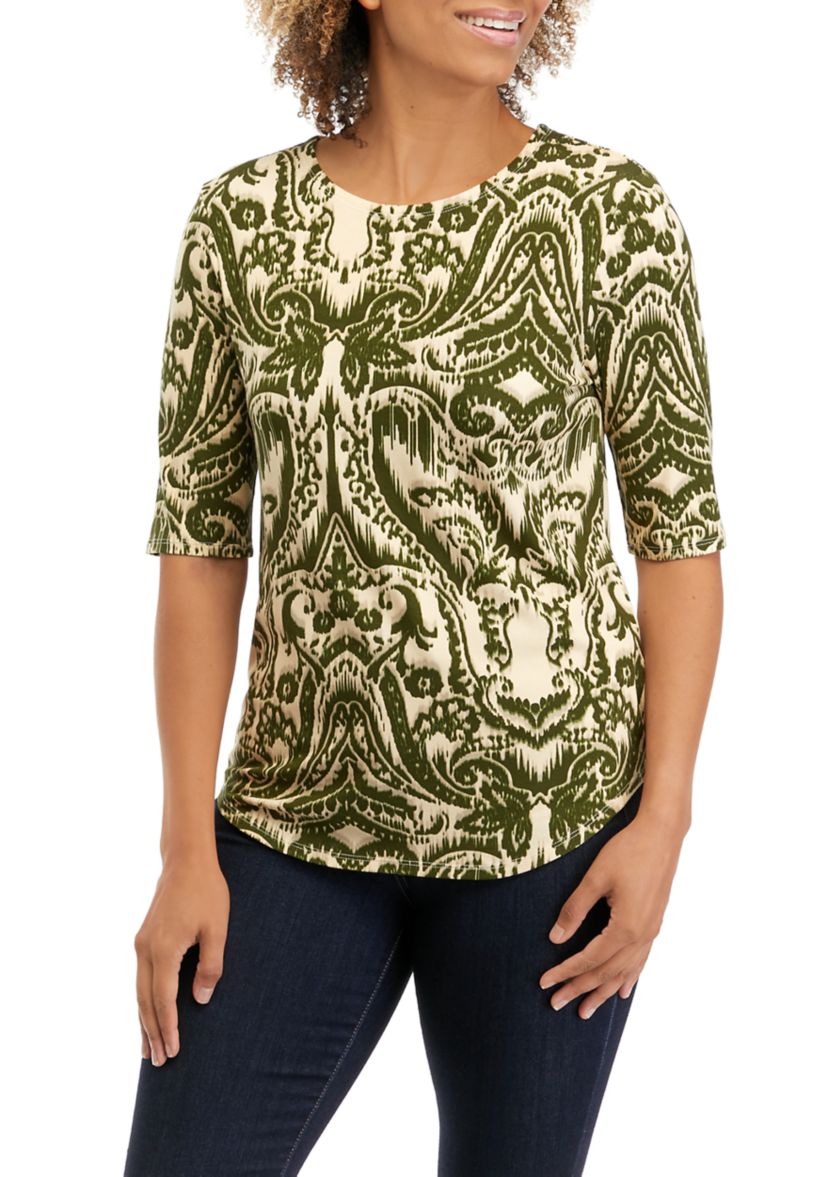 Womens Printed Juliana Crepe Top
