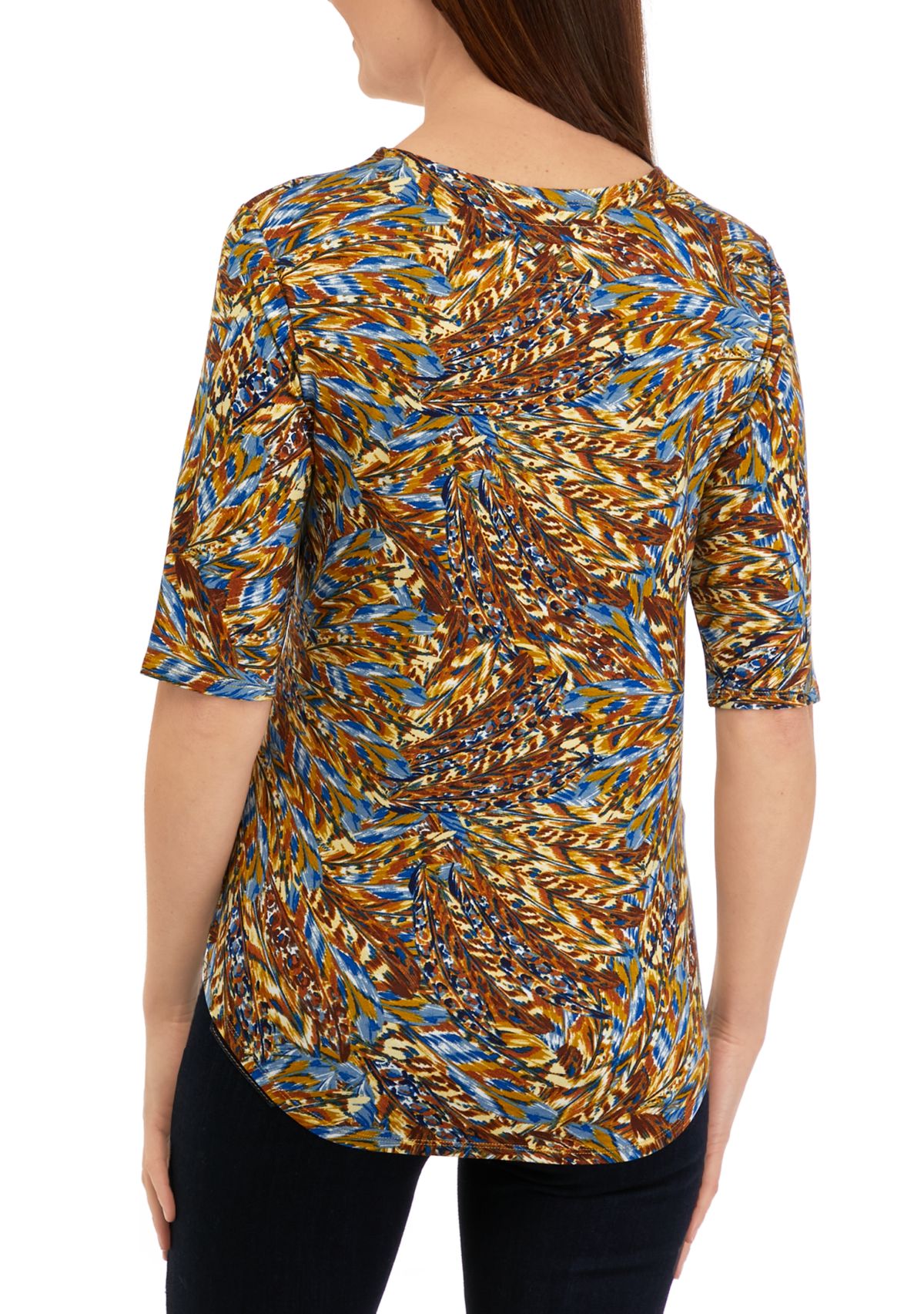 Womens Printed Juliana Crepe Top