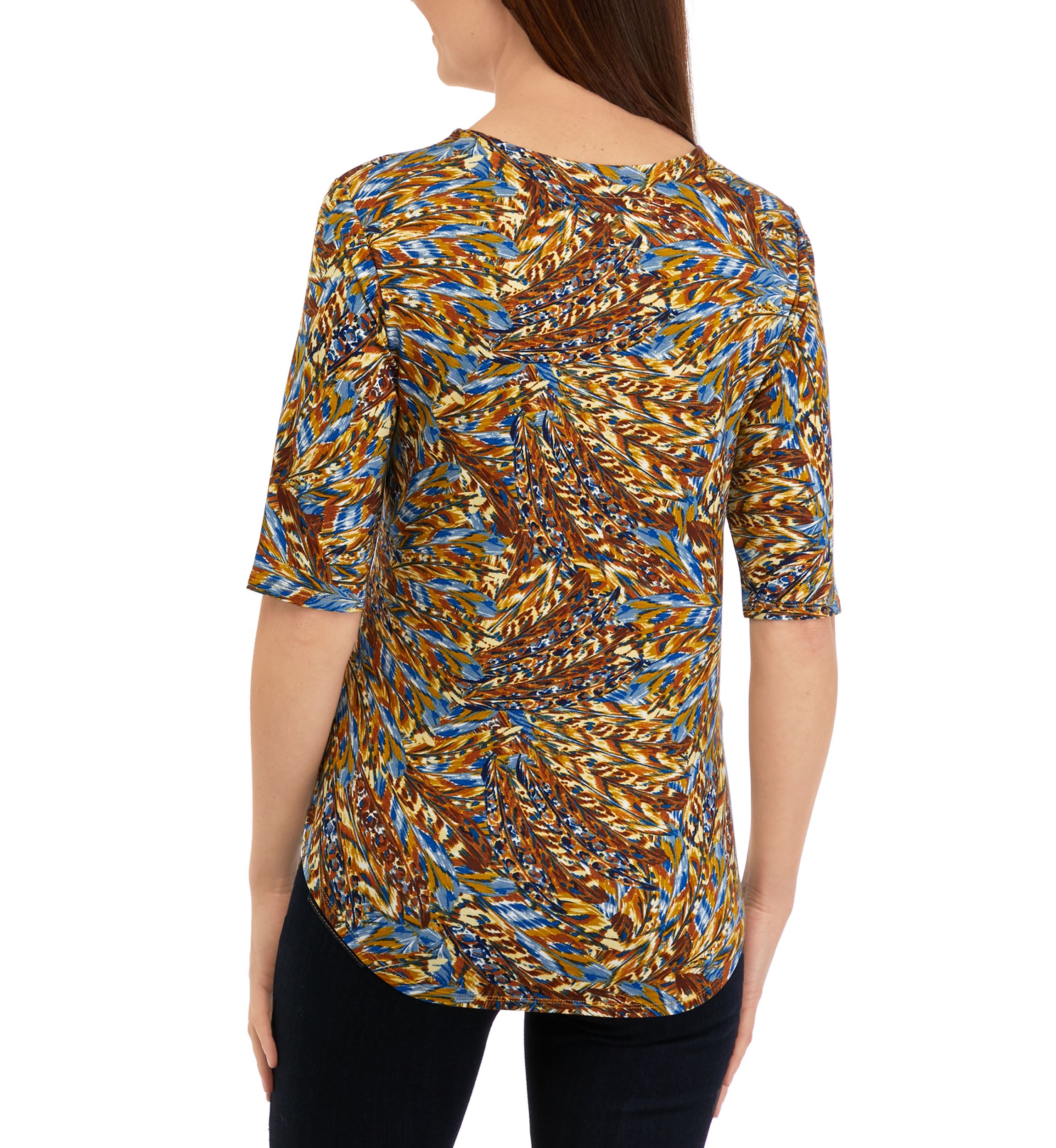 Womens Printed Juliana Crepe Top
