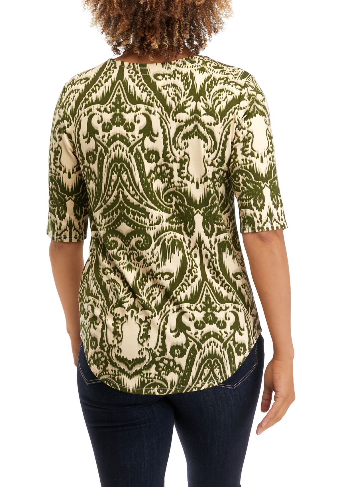Womens Printed Juliana Crepe Top