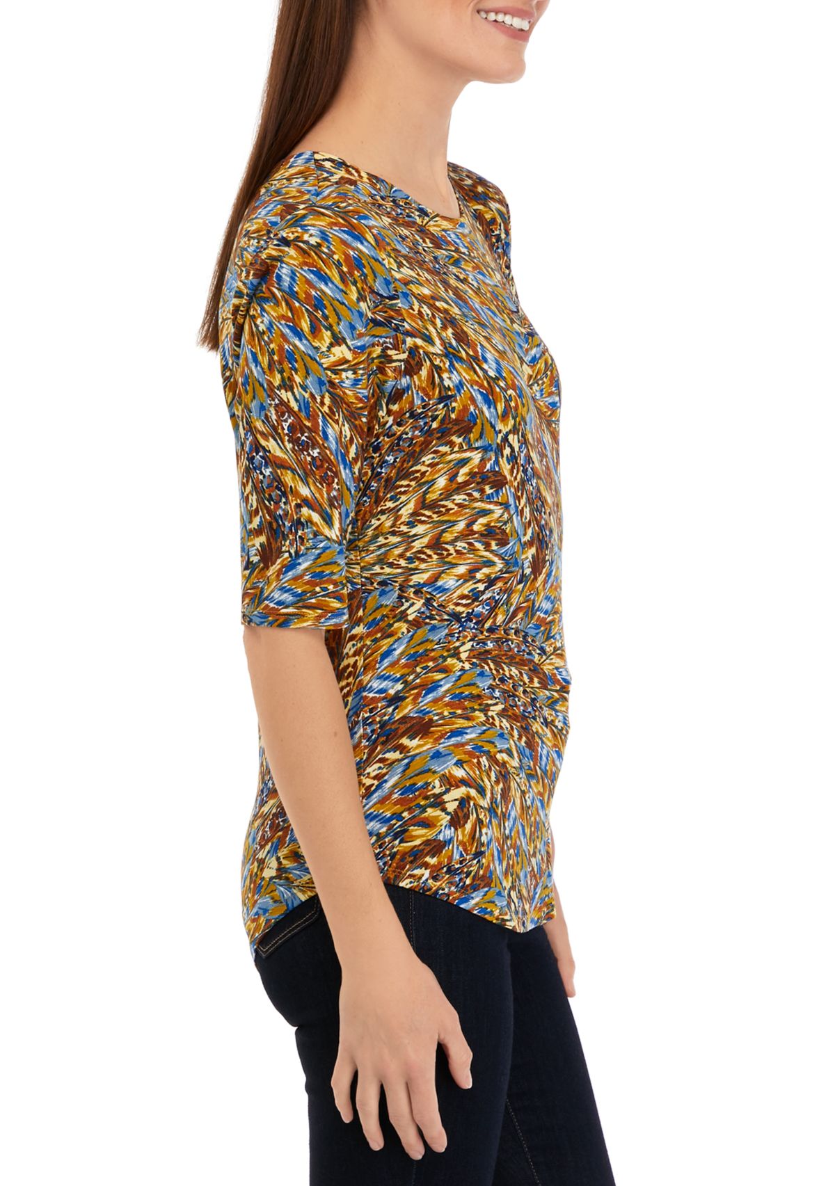 Womens Printed Juliana Crepe Top