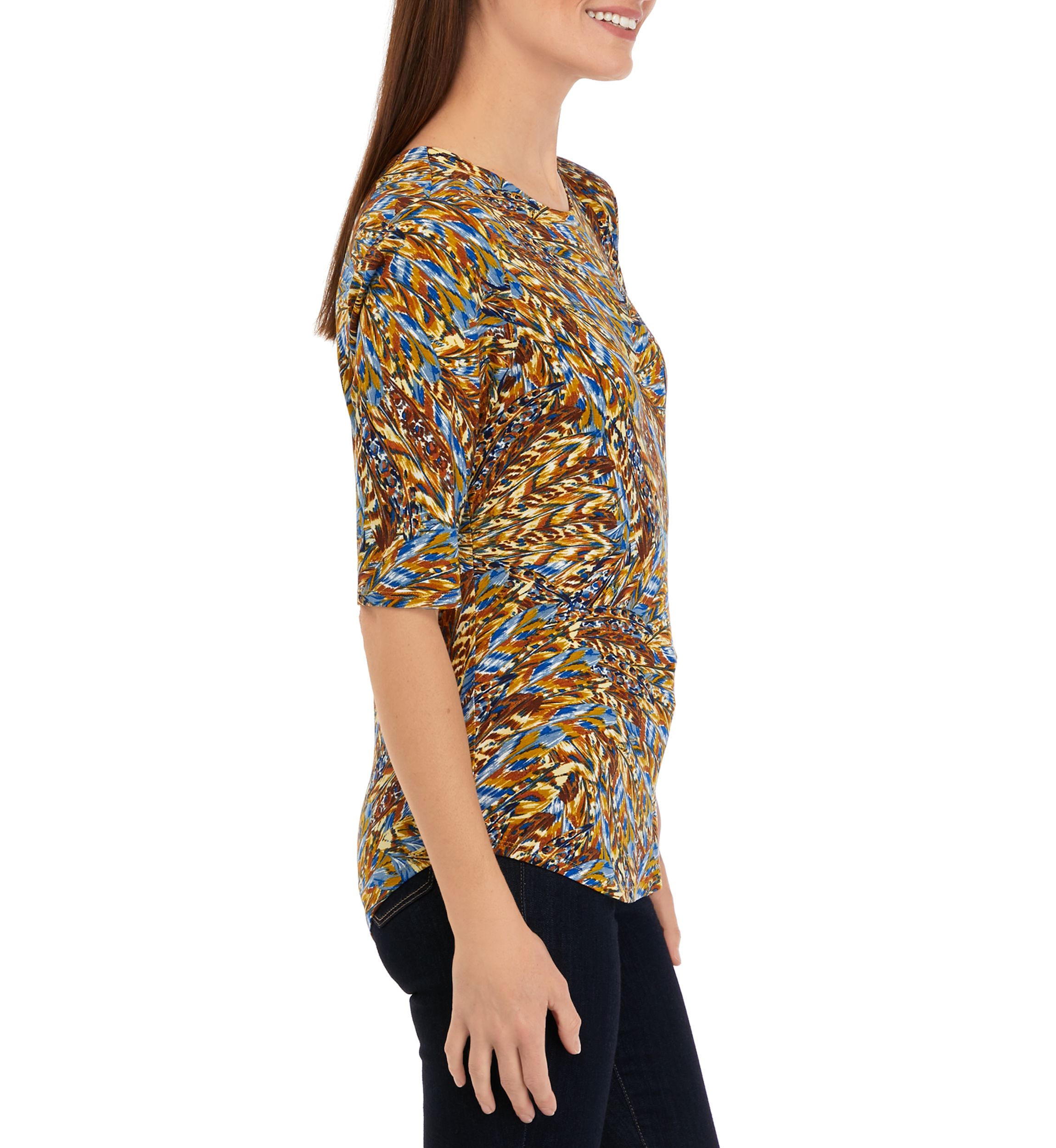 Womens Printed Juliana Crepe Top