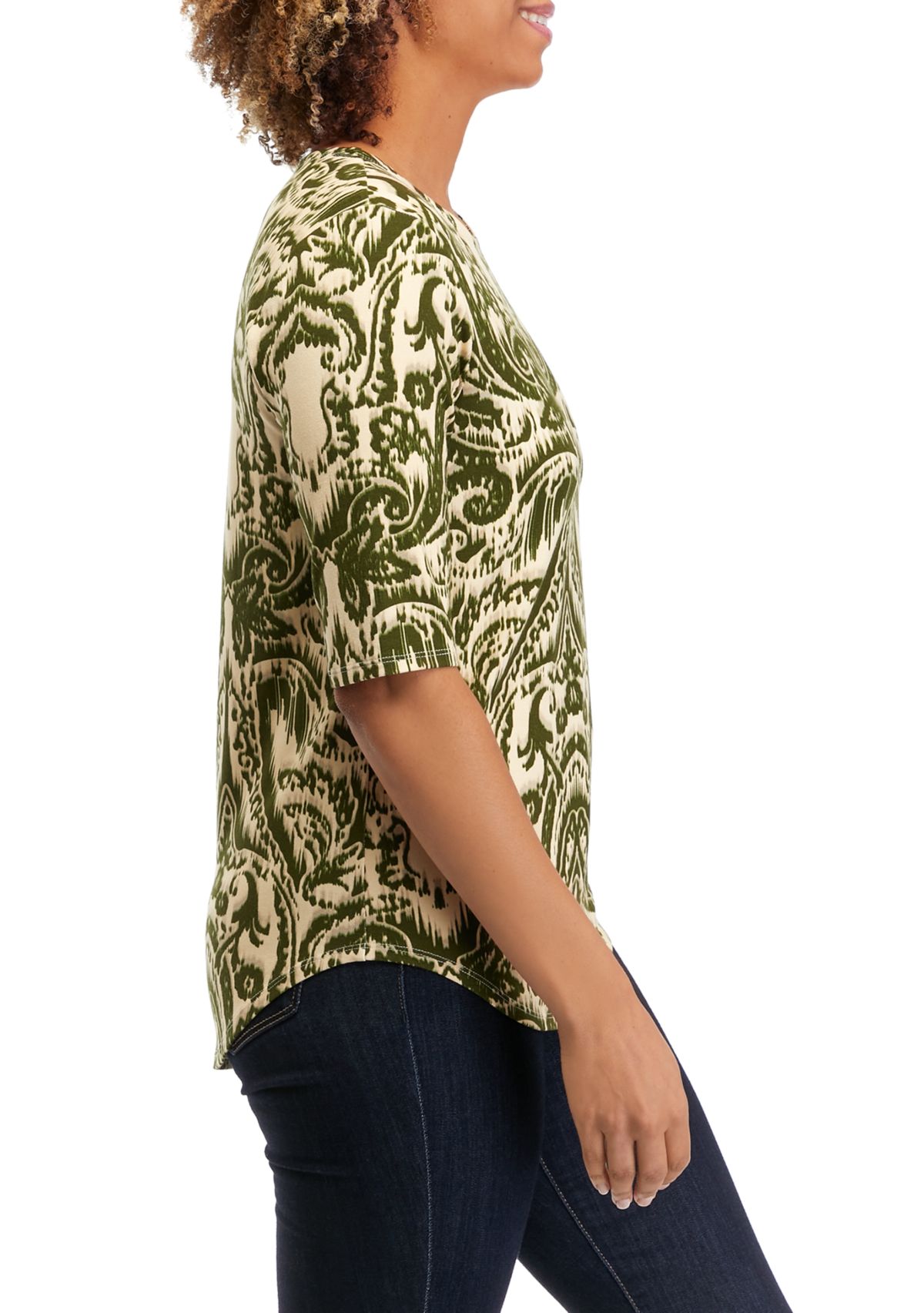 Womens Printed Juliana Crepe Top