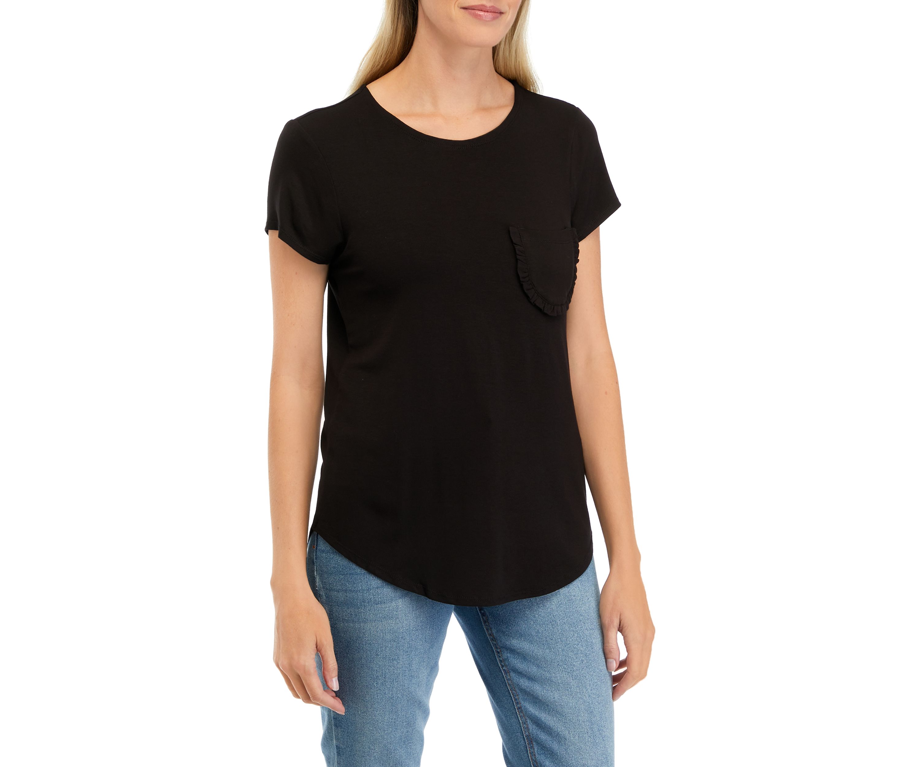 Womens Julianna Crepe Pocket T-Shirt