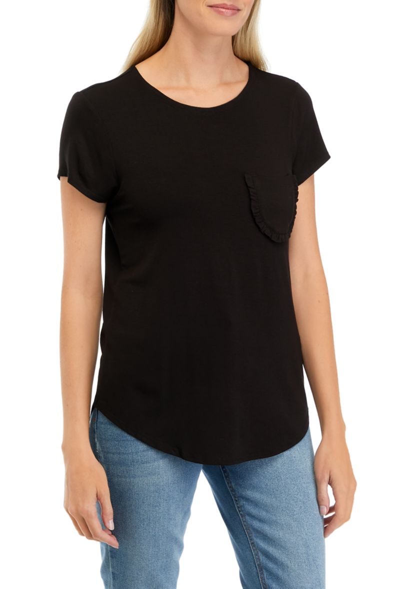 Womens Julianna Crepe Pocket T-Shirt