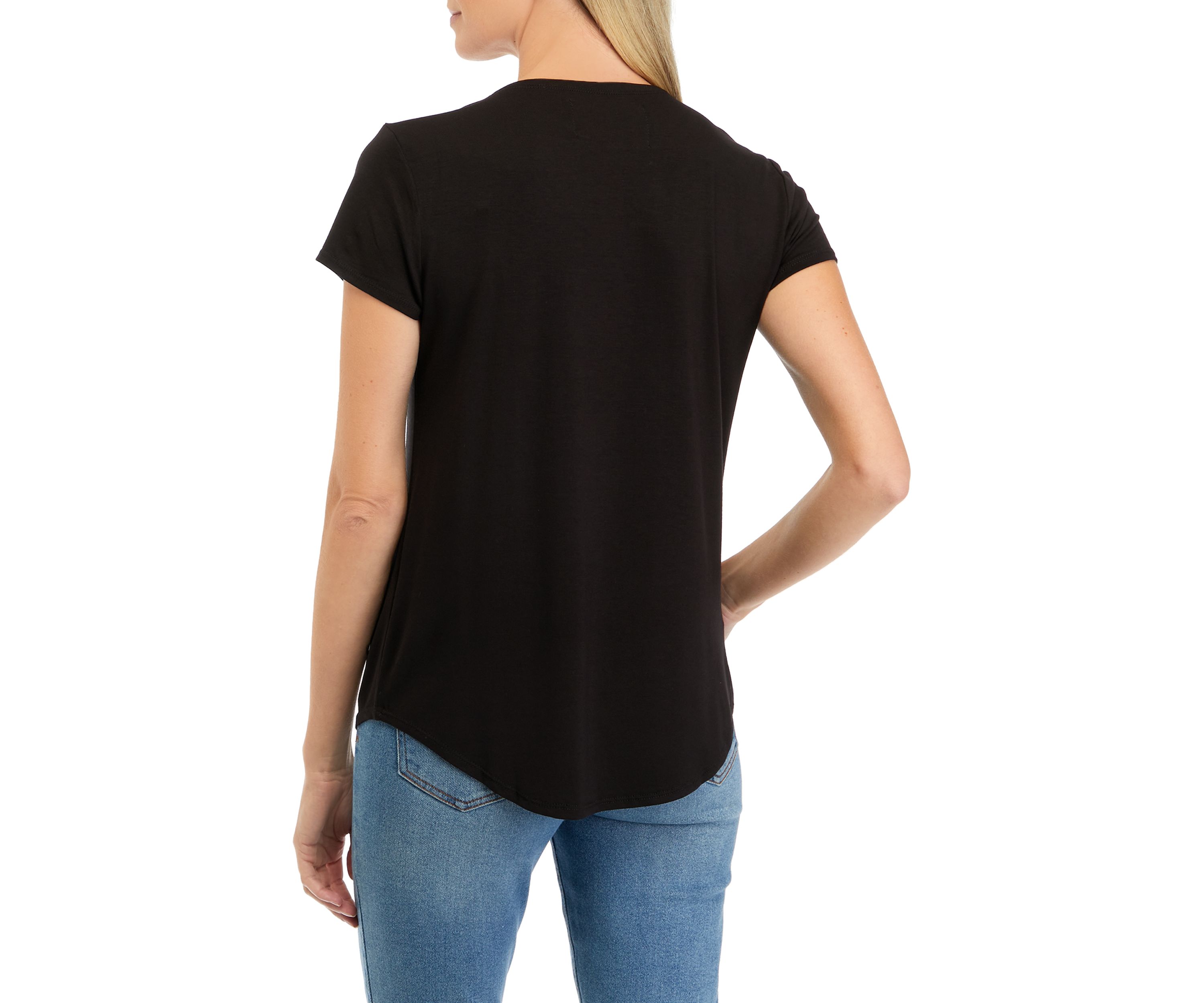 Womens Julianna Crepe Pocket T-Shirt
