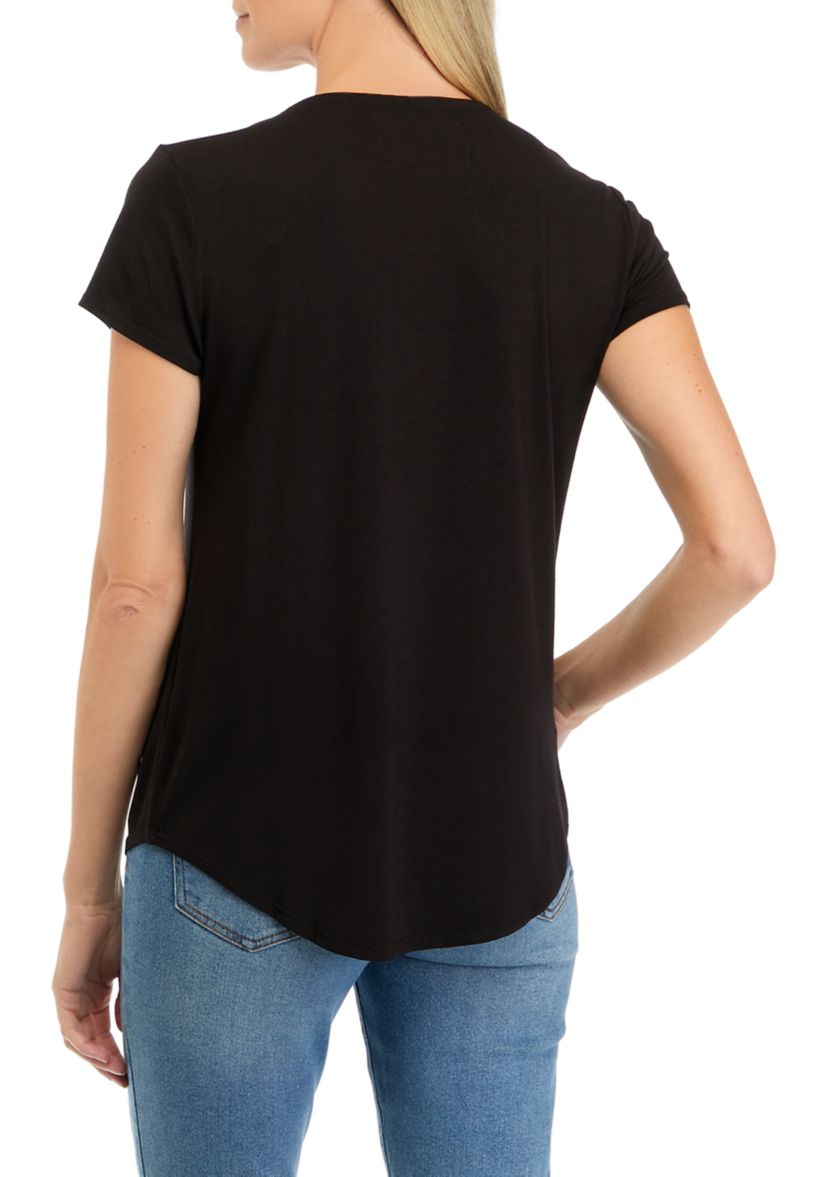 Womens Julianna Crepe Pocket T-Shirt
