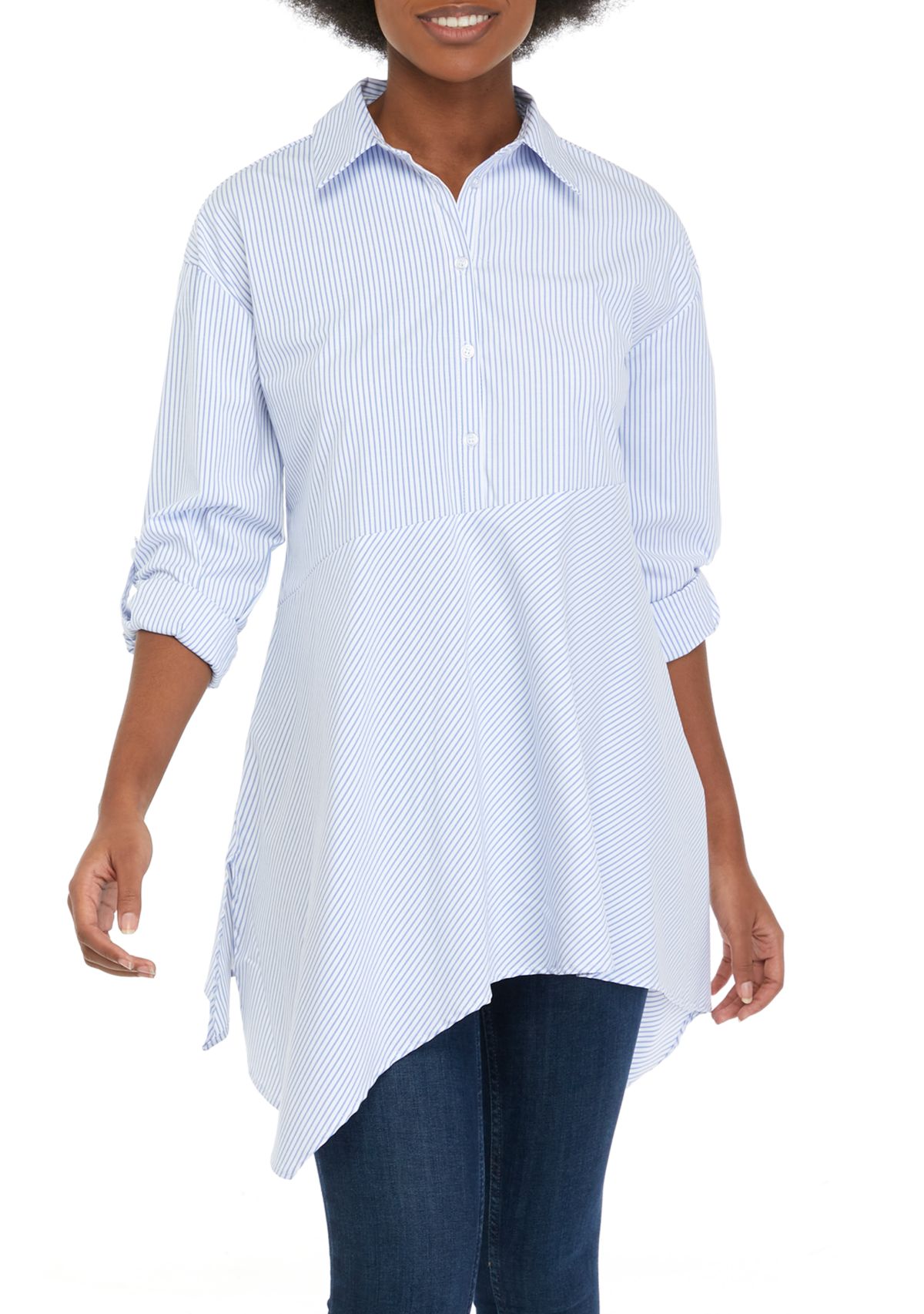 Womens Woven Asymmetrical Hem Tunic