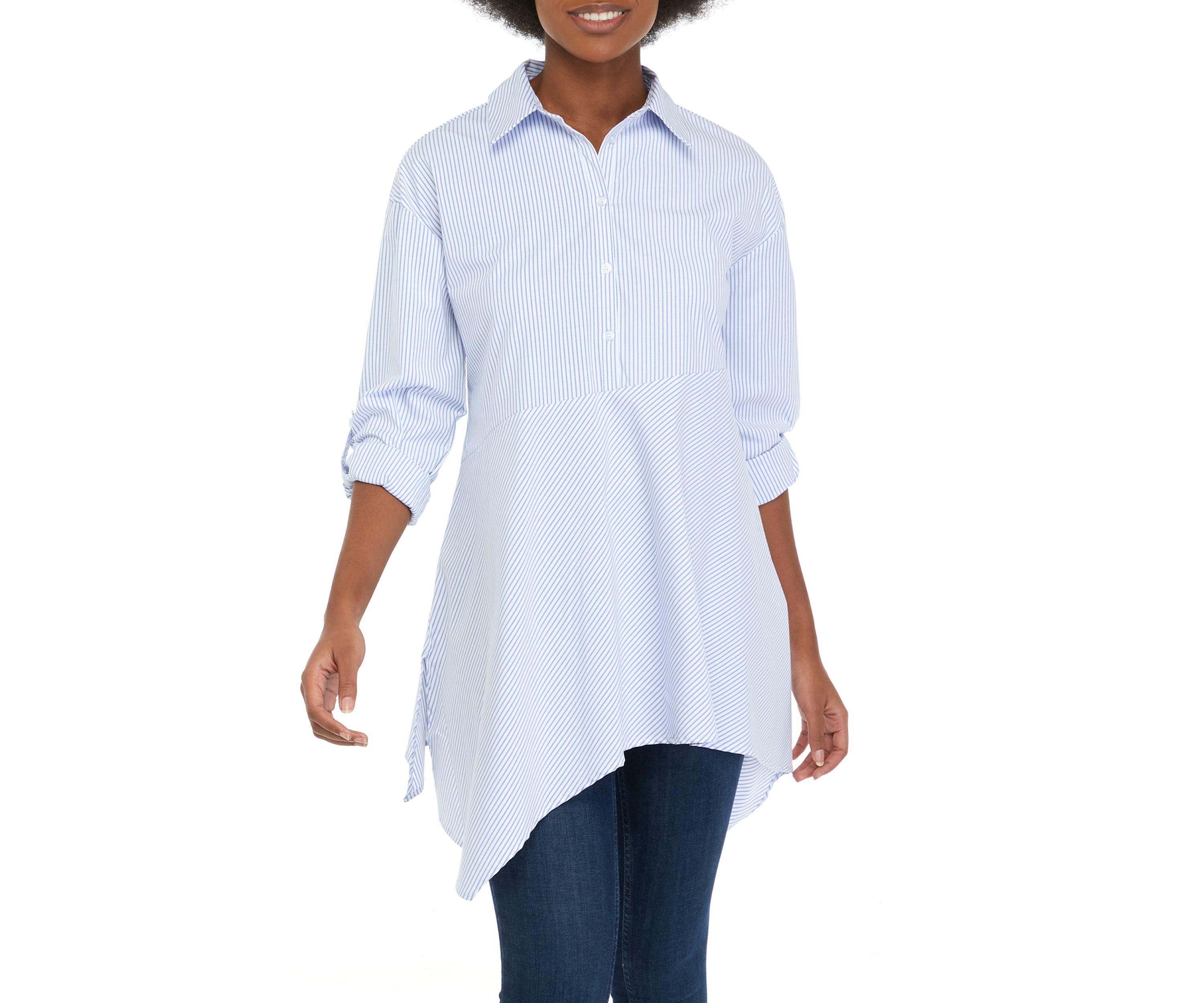 Womens Woven Asymmetrical Hem Tunic