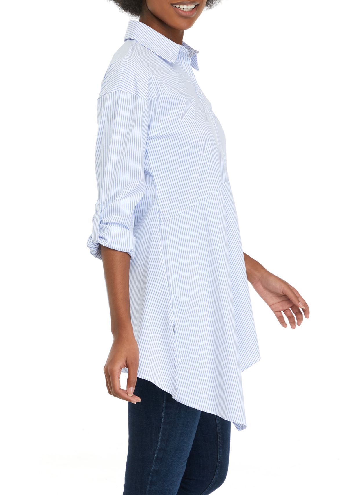 Womens Woven Asymmetrical Hem Tunic