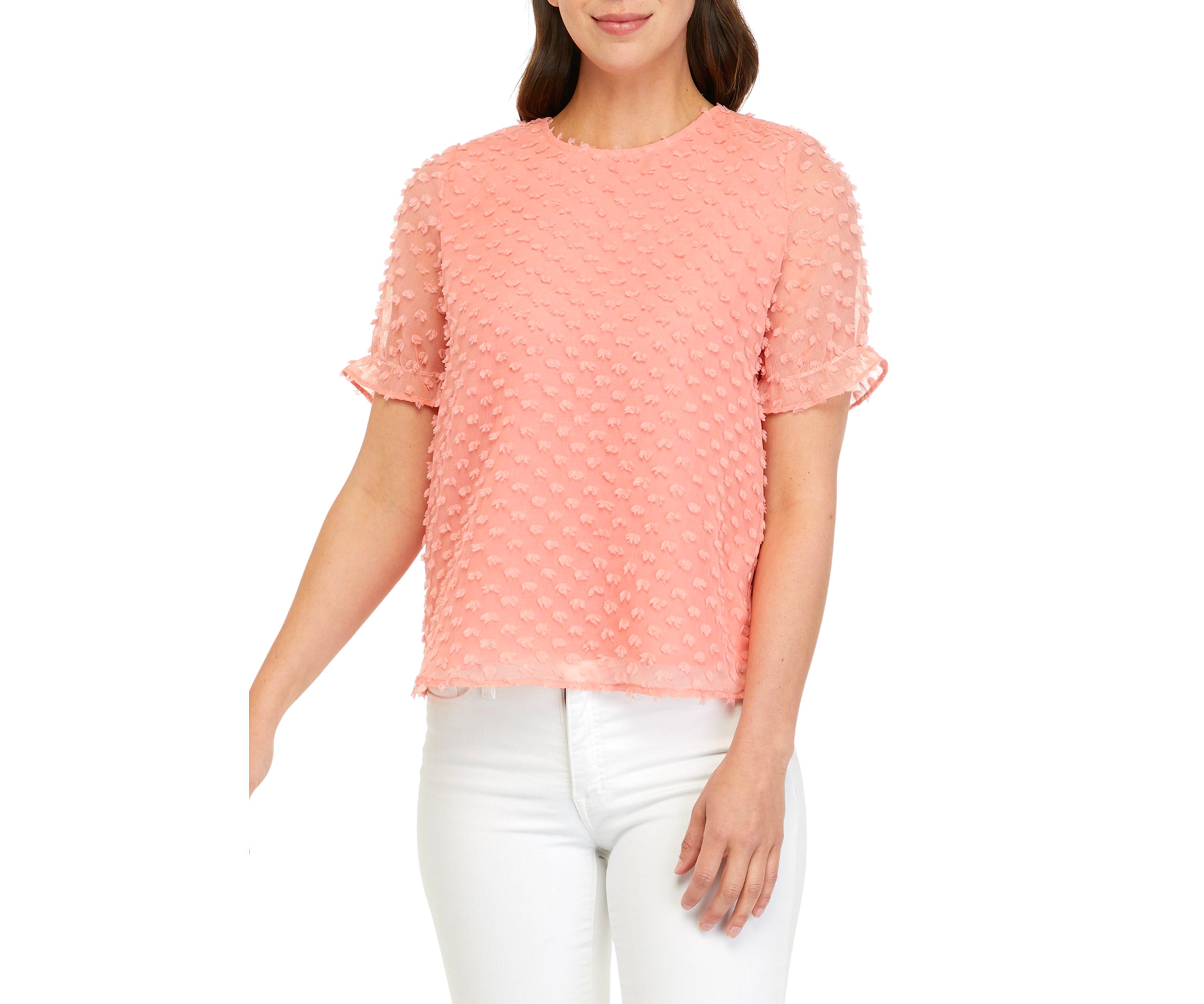 Womens Short Sleeve Femme Novel Woven Shirt