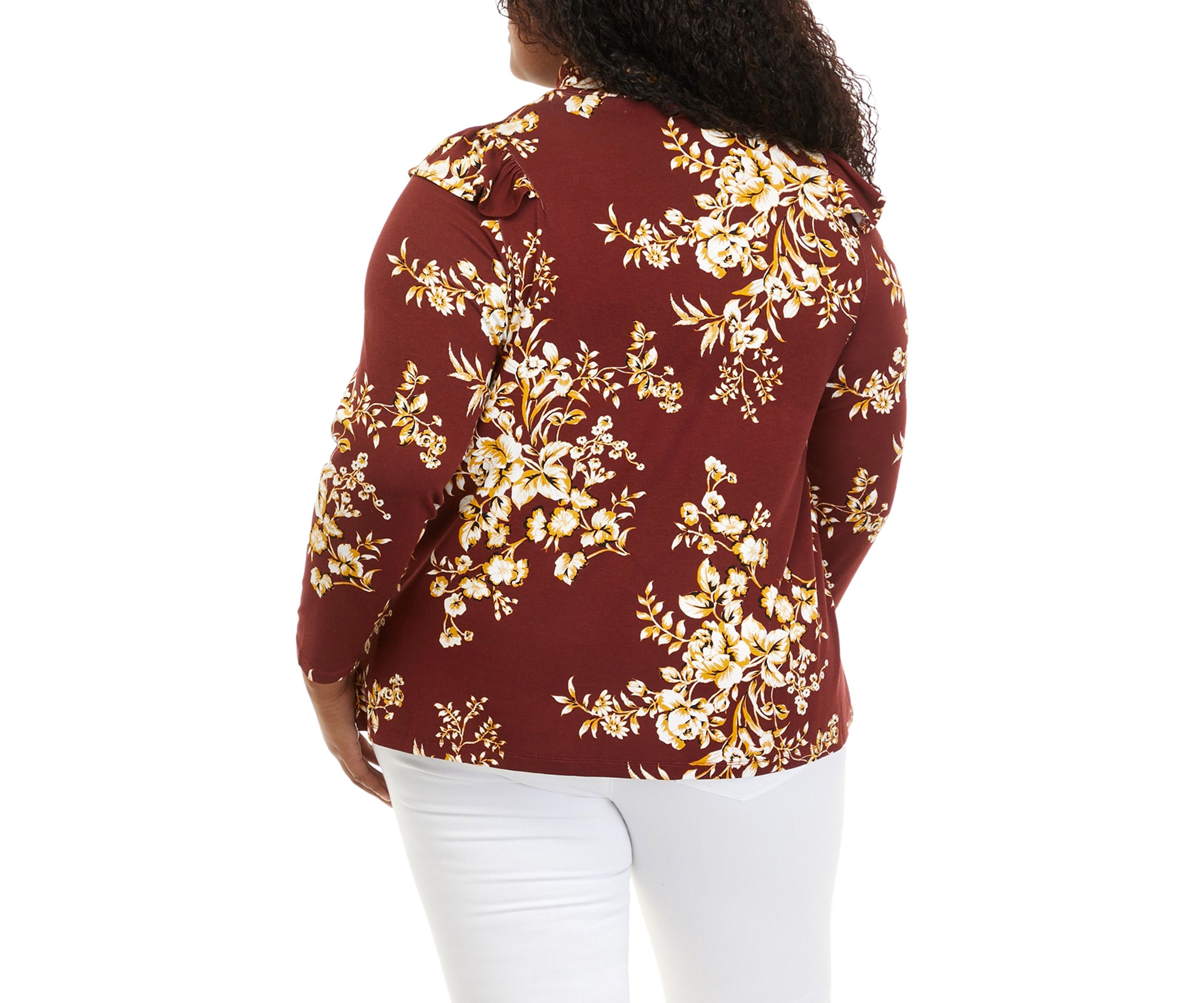 Plus Size Long Sleeve Turtleneck Knit Top